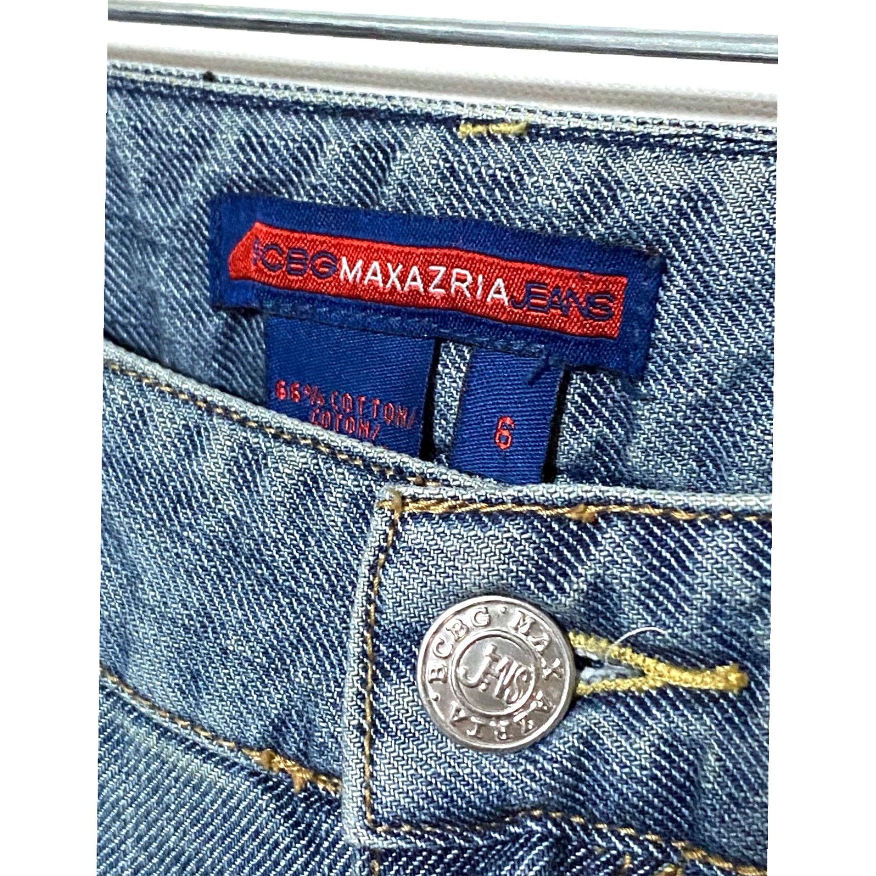 Bcbgmaxazria BCBGMAXAZRIA Jeans Flared Low Rise 6 Regular Women Denim 5-Pocket Blue Y2K Capsule Casual Slim Stretch Size 28" / US 6 / IT 42 - 3 Thumbnail
