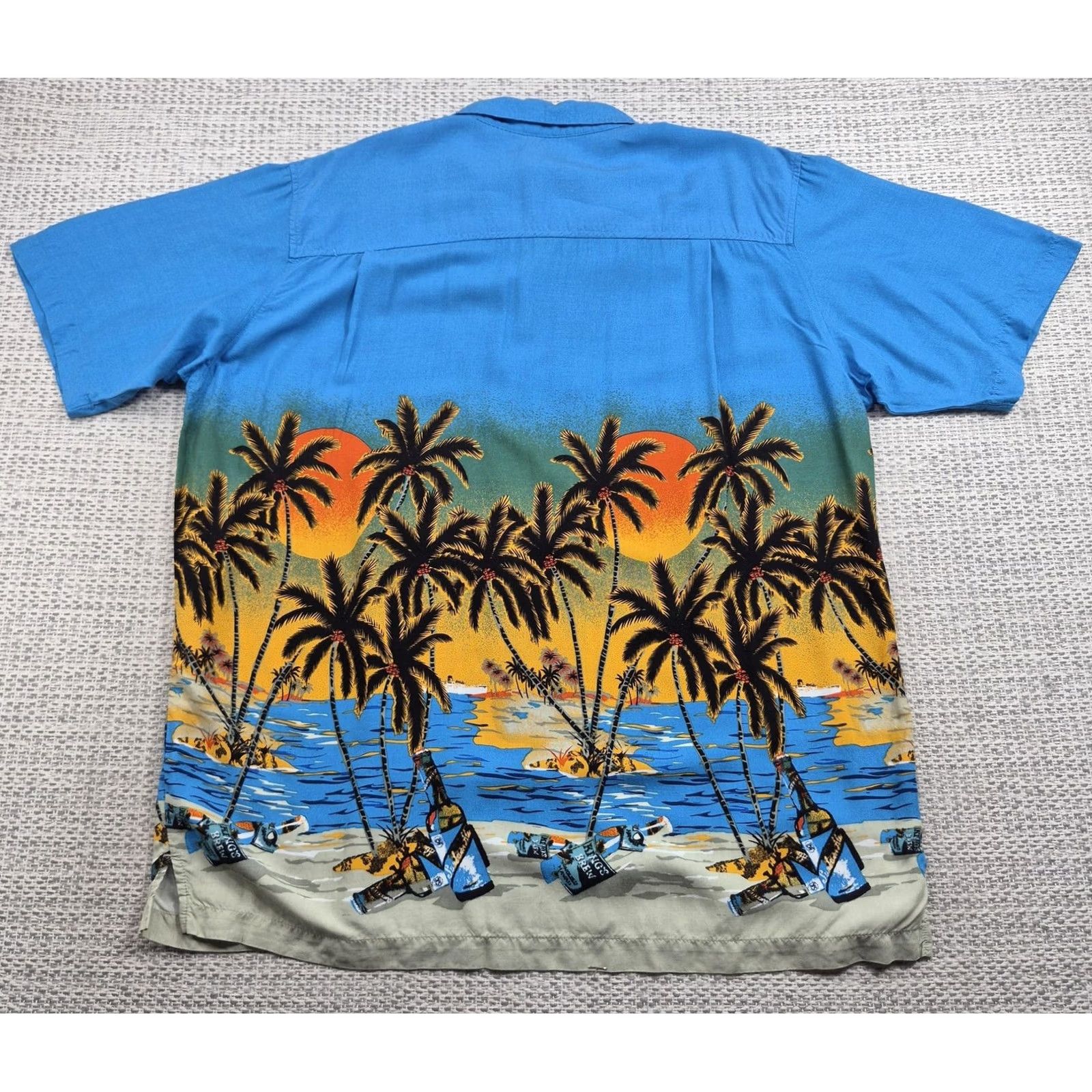 Cherokee Cherokee Button Up Shirt Mens Large Waikiki Hawaiian Sunset Aloha Short Sleeve Blue 80s 90s Beach Tropical Shirt Mens L Size US L / EU 52-54 / 3 - 6 Thumbnail
