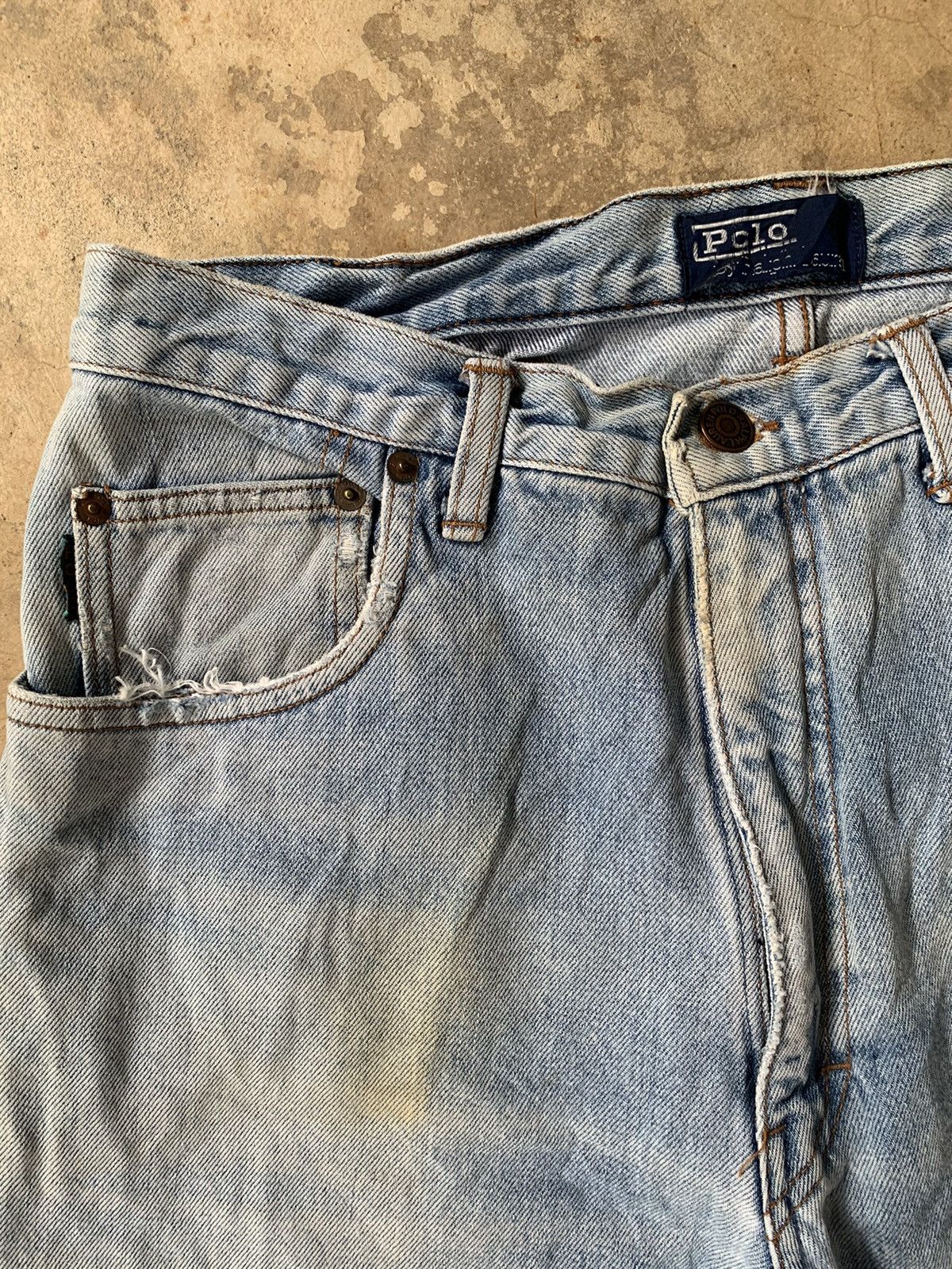 Polo Ralph Lauren × RRL Ralph Lauren × Vintage Vintage‼️Polo Ralph Lauren zip Talon 42 Distressed Denim Size US 31 - 21 Thumbnail