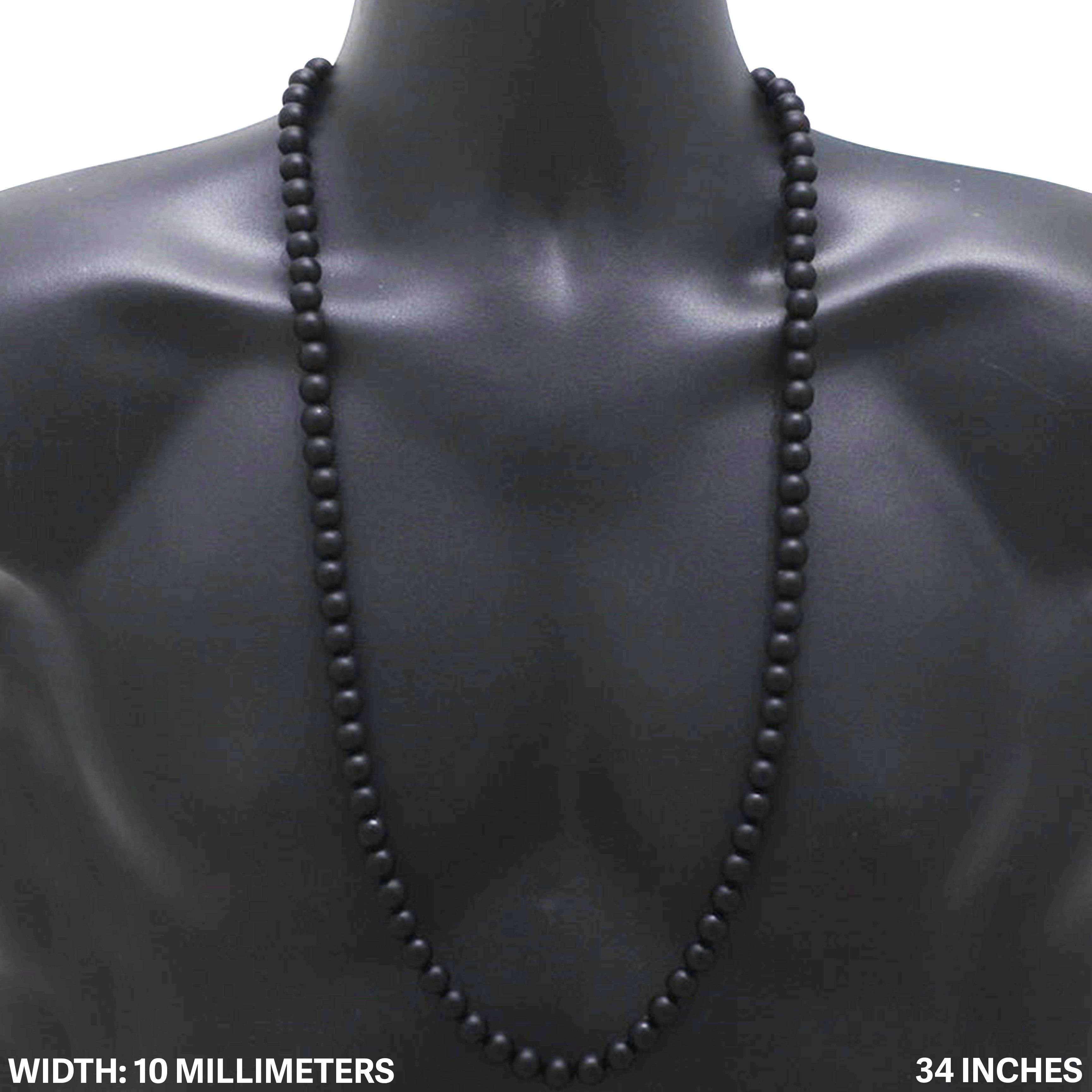 Other 10mm Onyx Beaded Necklace 34” Size ONE SIZE - 1 Thumbnail