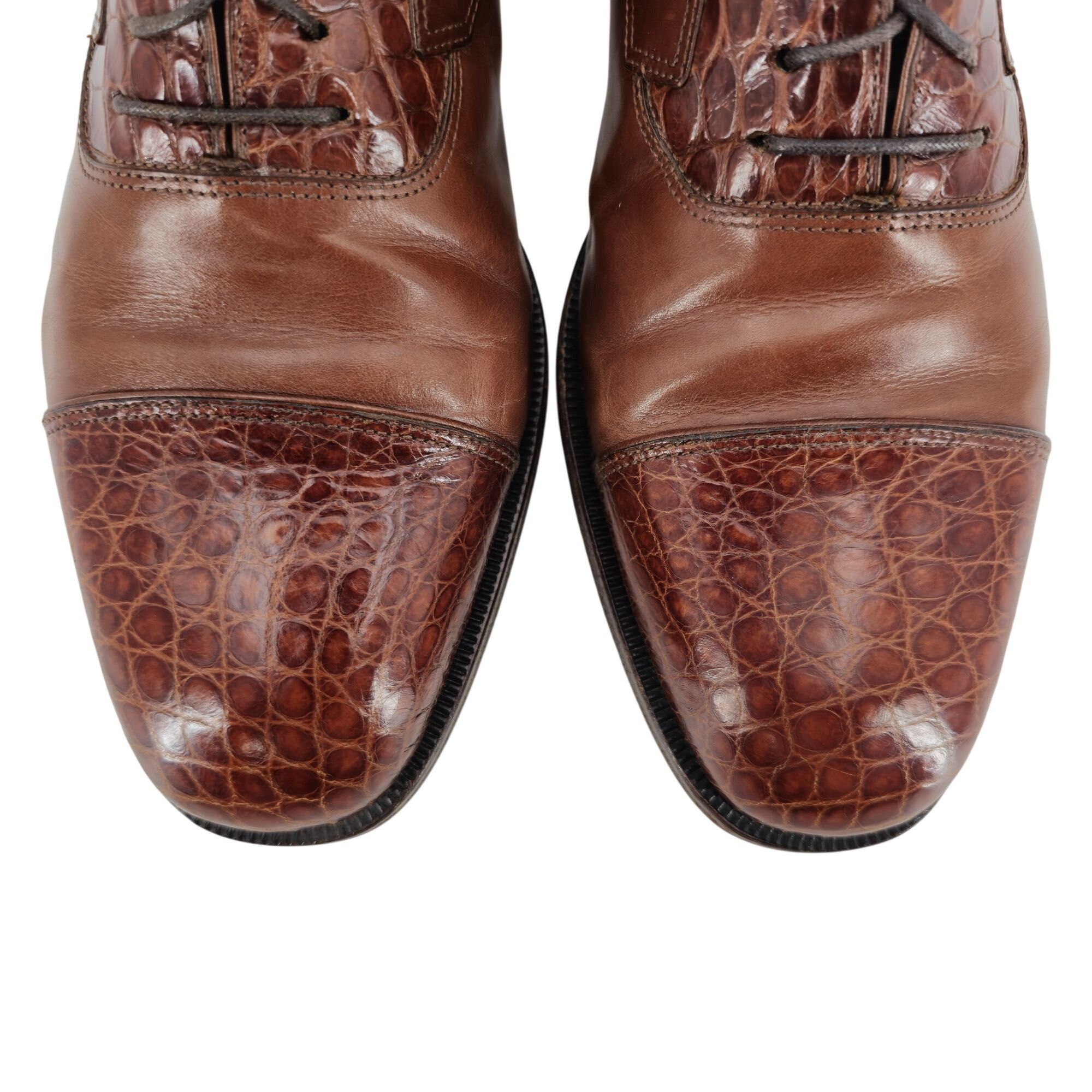 Bruno Magli Exotic Bruno Magli Italy Brown Alligator Leather Oxfords 10M Size US 10 / EU 43 - 9 Thumbnail