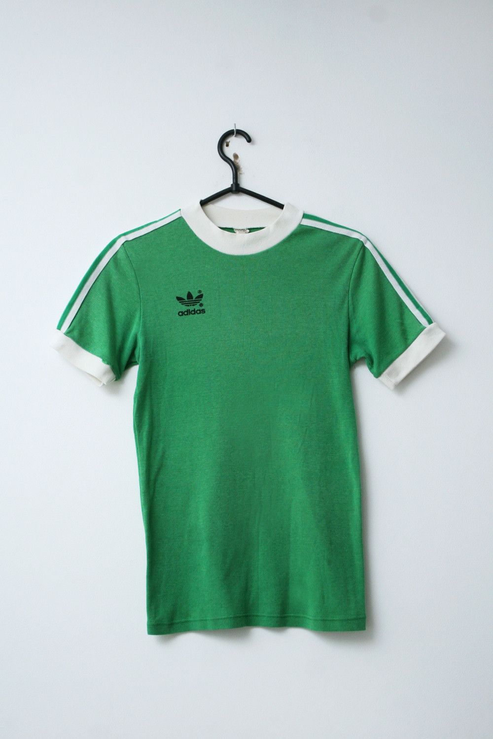 Adidas Vintage Adidas 1960s 1970s Green Top T Shirt Funky Disco Size US S / EU 44-46 / 1 - 1 Thumbnail
