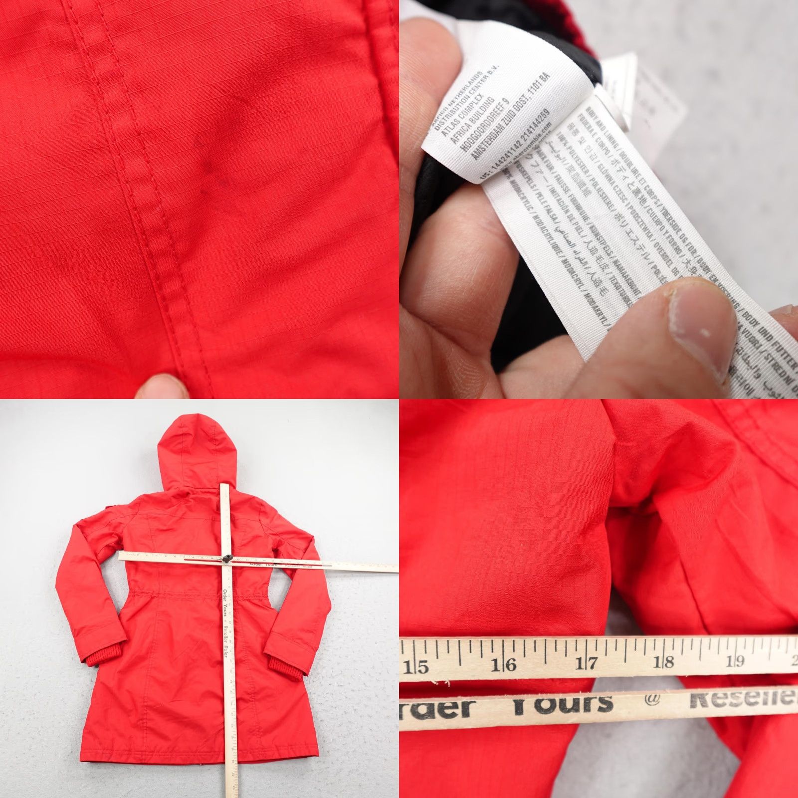 Abercrombie & Fitch Abercrombie & Fitch Coat Womens Small Red Quilted Lined Windbreaker Parka Size S / US 4 / IT 40 - 8 Thumbnail
