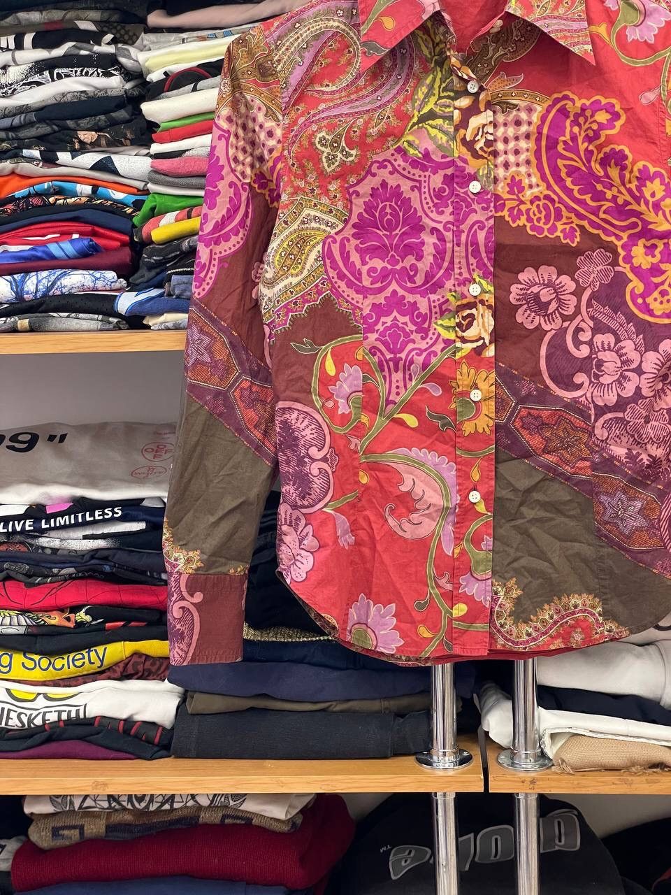 Etro Etro Vintage 00s Multicolour Designer Silk Shirt Size M / US 6-8 / IT 42-44 - 5 Thumbnail