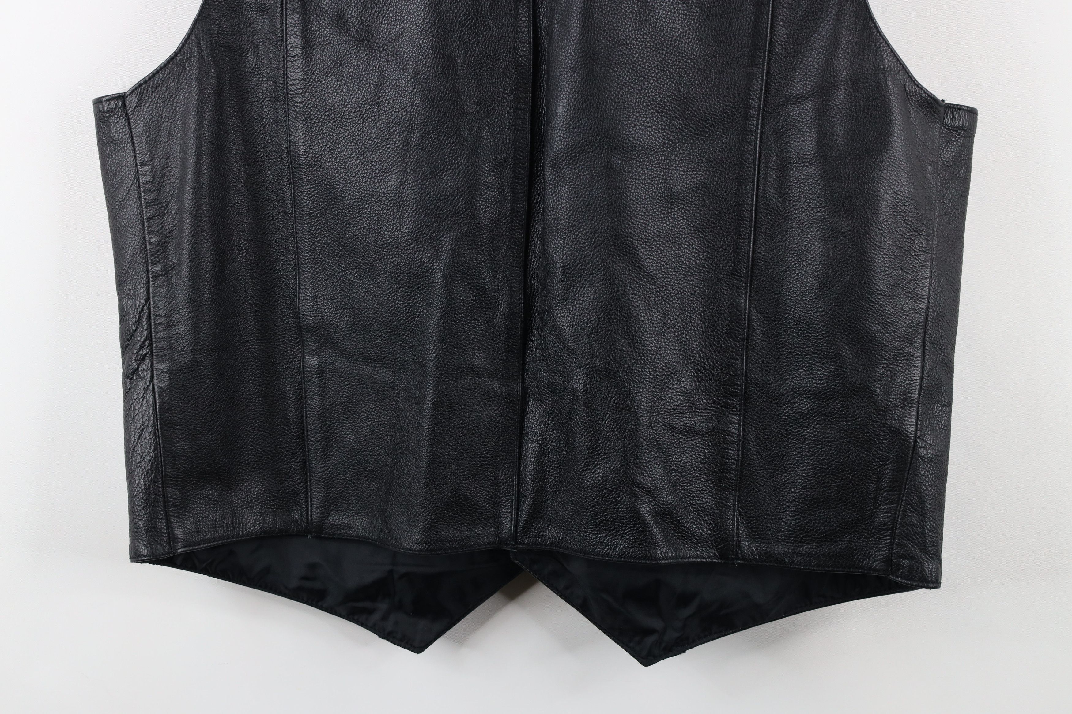 Vintage Vintage 90s Streetwear Leather Motorcycle Vest Jacket Black Size US XL / EU 56 / 4 - 15 Thumbnail
