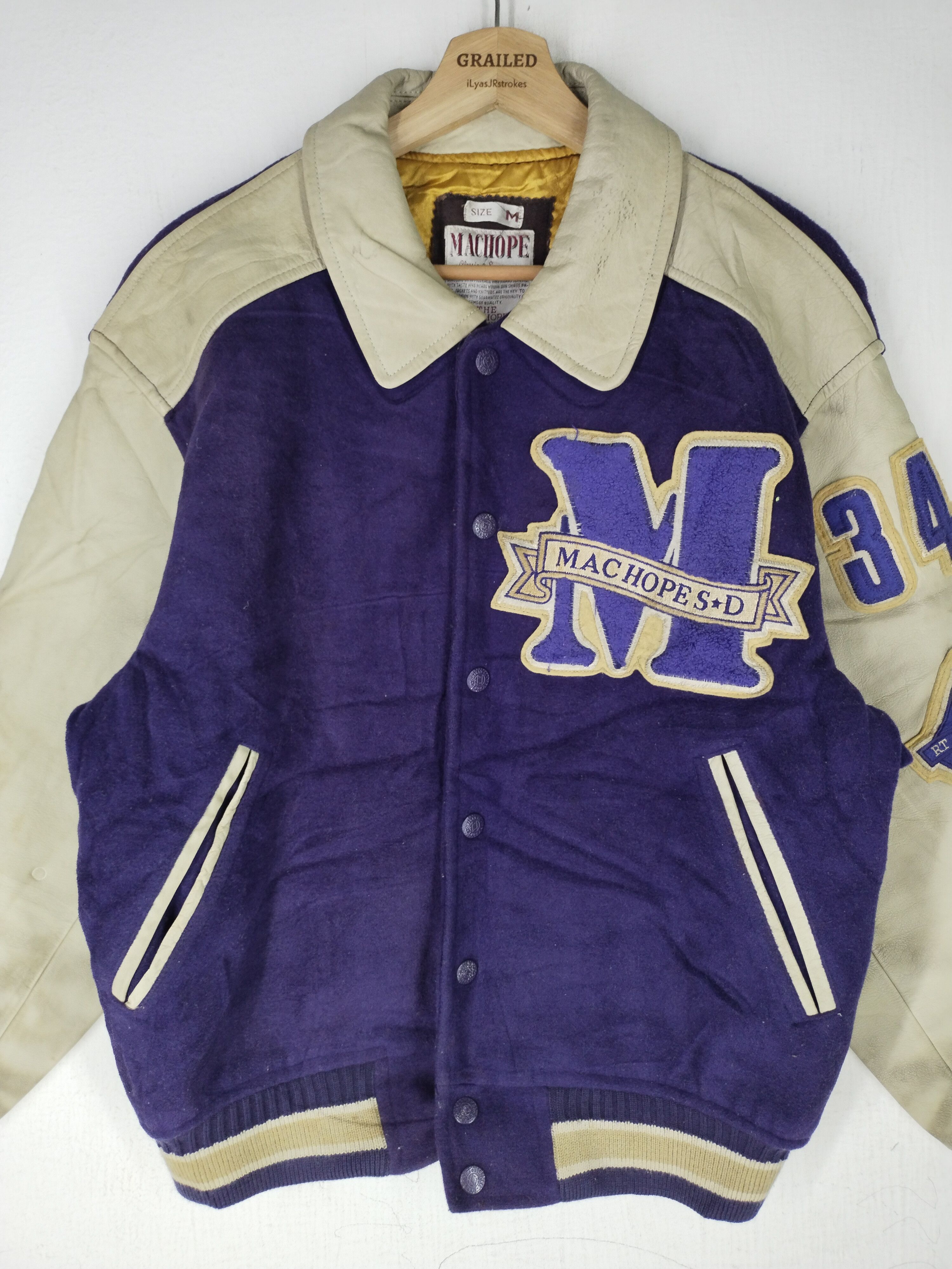 Vintage Vintage Machope Varsity Leather Wool Jacket Rare Size US M / EU 48-50 / 2 - 2 Thumbnail