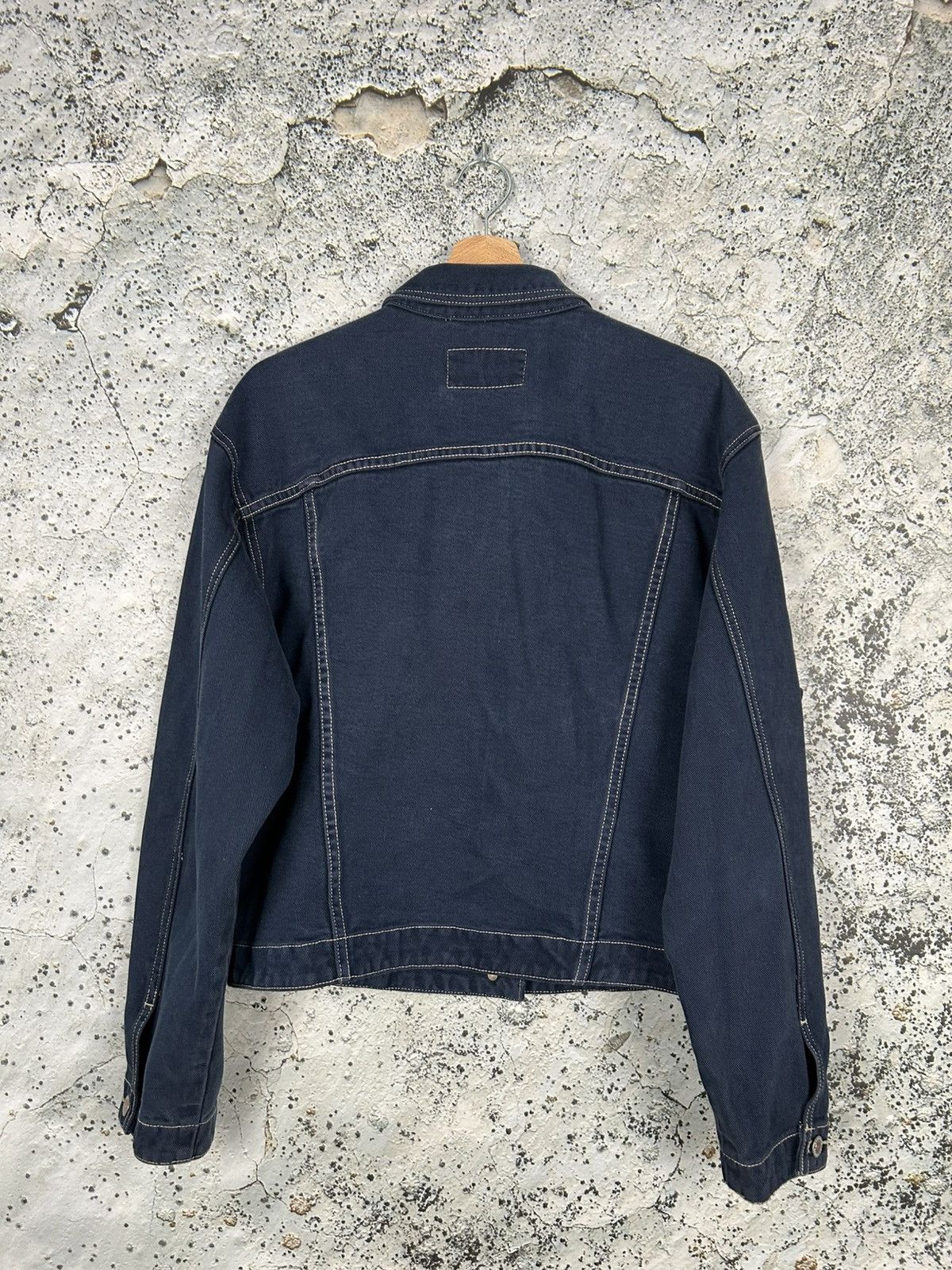 Vintage Vintage Denim Jacket Navy Grunge Rock Trucker Size US XL / EU 56 / 4 - 5 Thumbnail