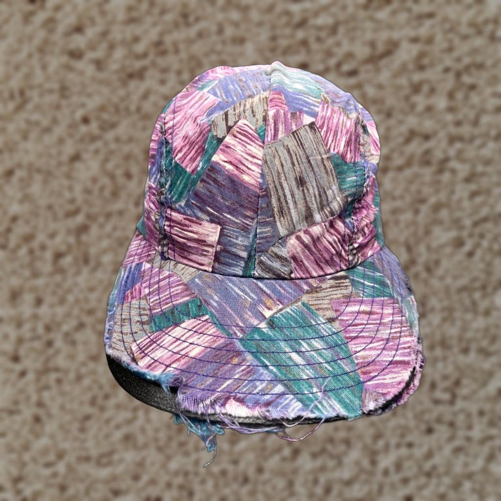 Vintage VINTAGE Brindar Design Hat OS Purple 90s Look Elastic Made US Womens Size ONE SIZE - 1 Thumbnail