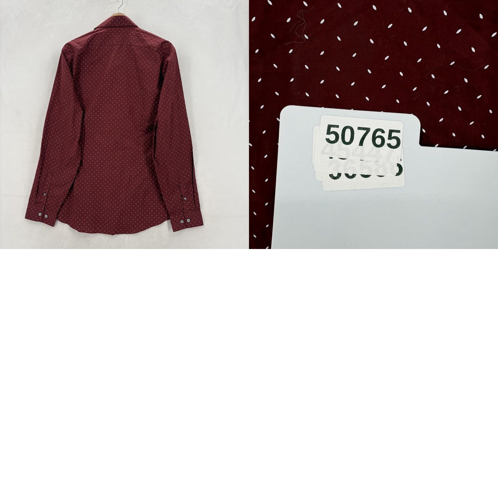 Express Express Shirt Mens Large Red Slim Fit 16-16.5 34/35 Cotton Dot Print Dress Shirt Size US L / EU 52-54 / 3 - 9 Thumbnail