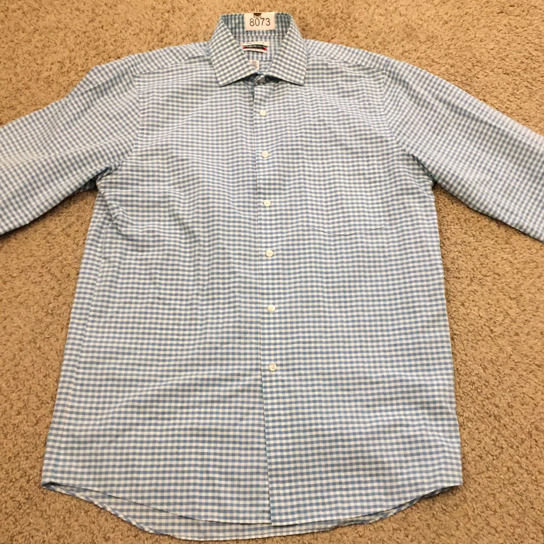 Van Heusen Van Heusen Shirt Mens 15.5 Blue Plaid Long Sleeve Button Up Size US L / EU 52-54 / 3 - 5 Thumbnail