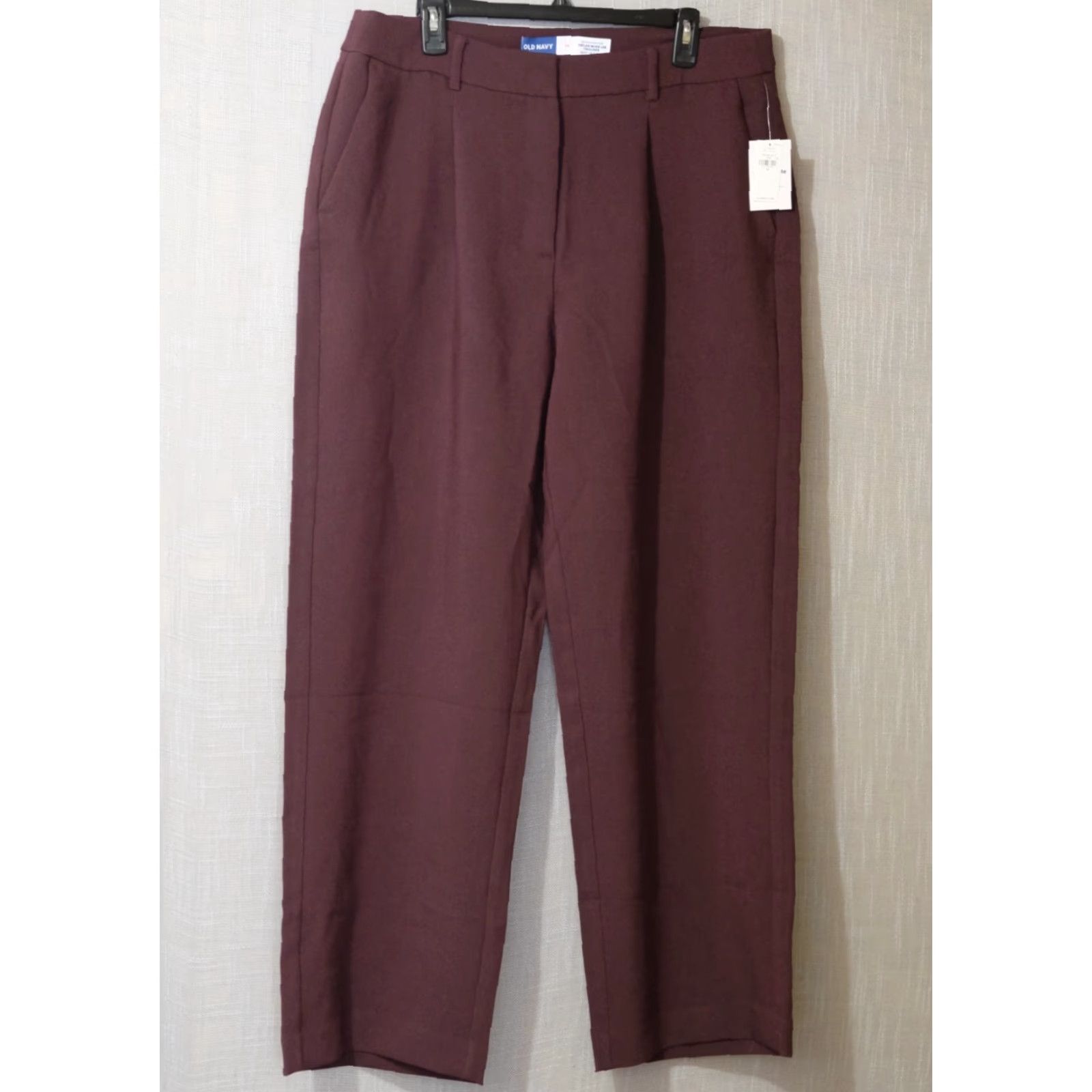 Old Navy VINTAGE Old Navy High-Rise Taylor Wide-Leg Trouser Pants Wine Womens 14 #H90-41 Size 36" / US 14 / IT 50 - 2 Thumbnail