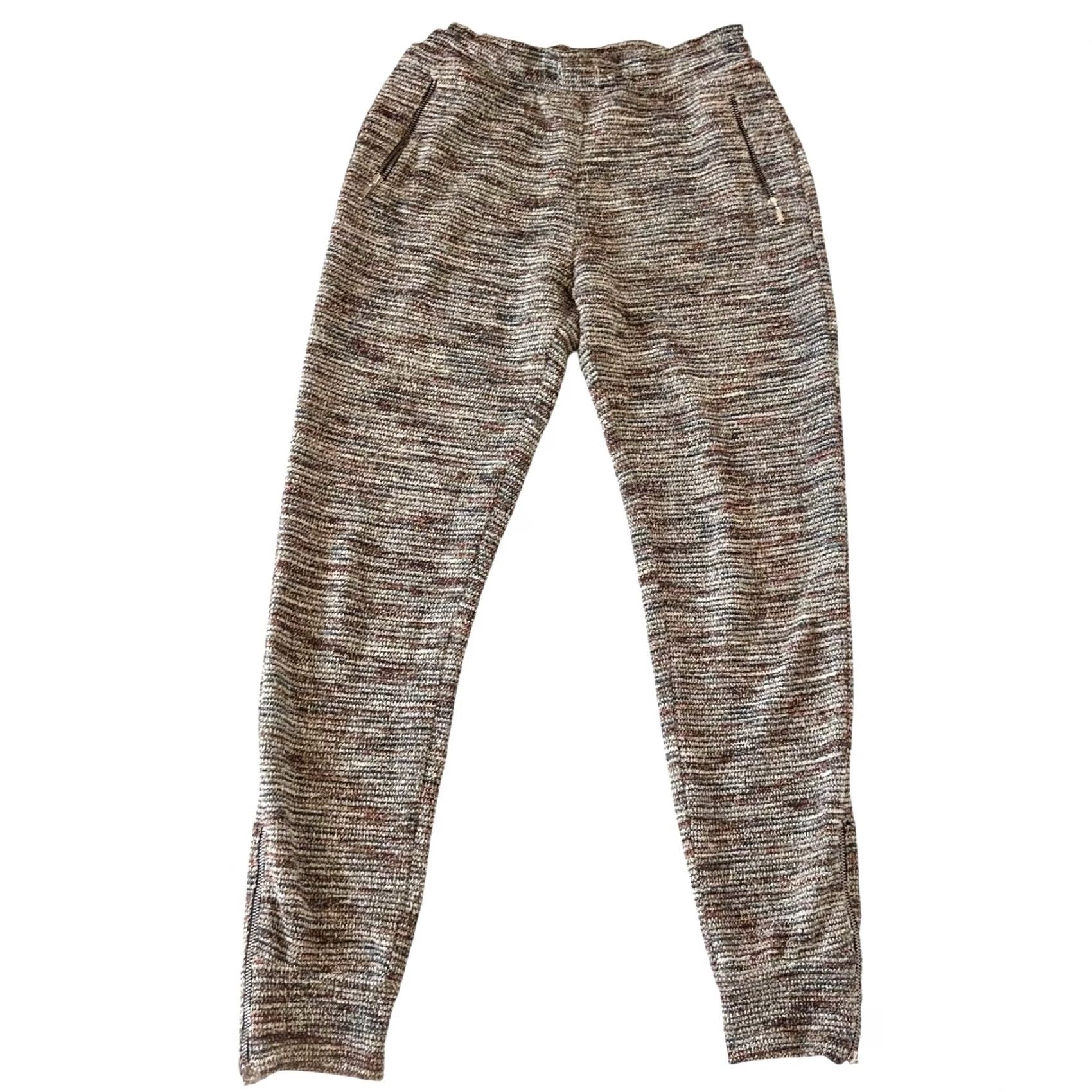 Vintage Sessun Pants Santa Theresa Joggers Zipper Ankle Pockets Space Dye Knit Sz S (36) Womens Jogger Pants Size 28" / US 6 / IT 42 - 2 Thumbnail
