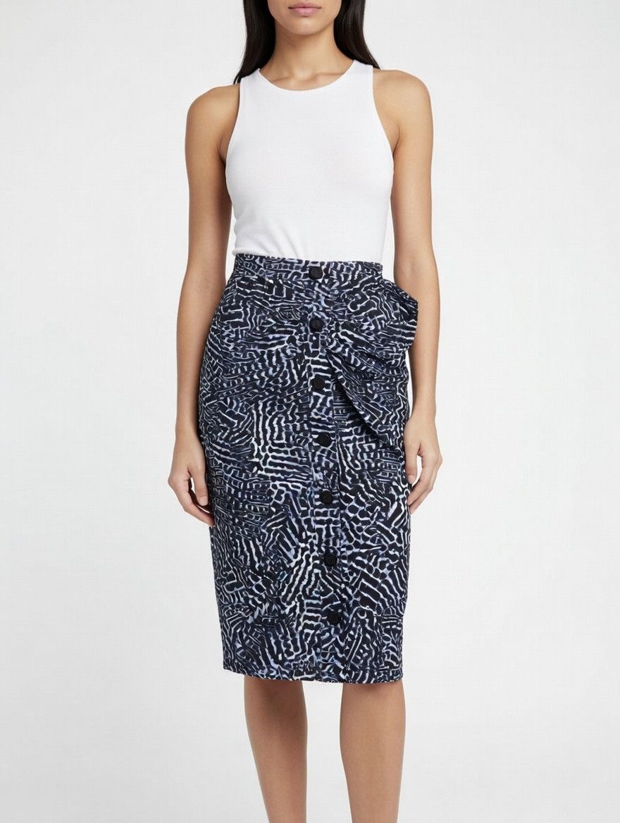 Max Mara Max Mara Patterned Button-Down Cotton Skirt US 2 IT 36 Size 26" / US 2 / IT 38 - 1 Thumbnail