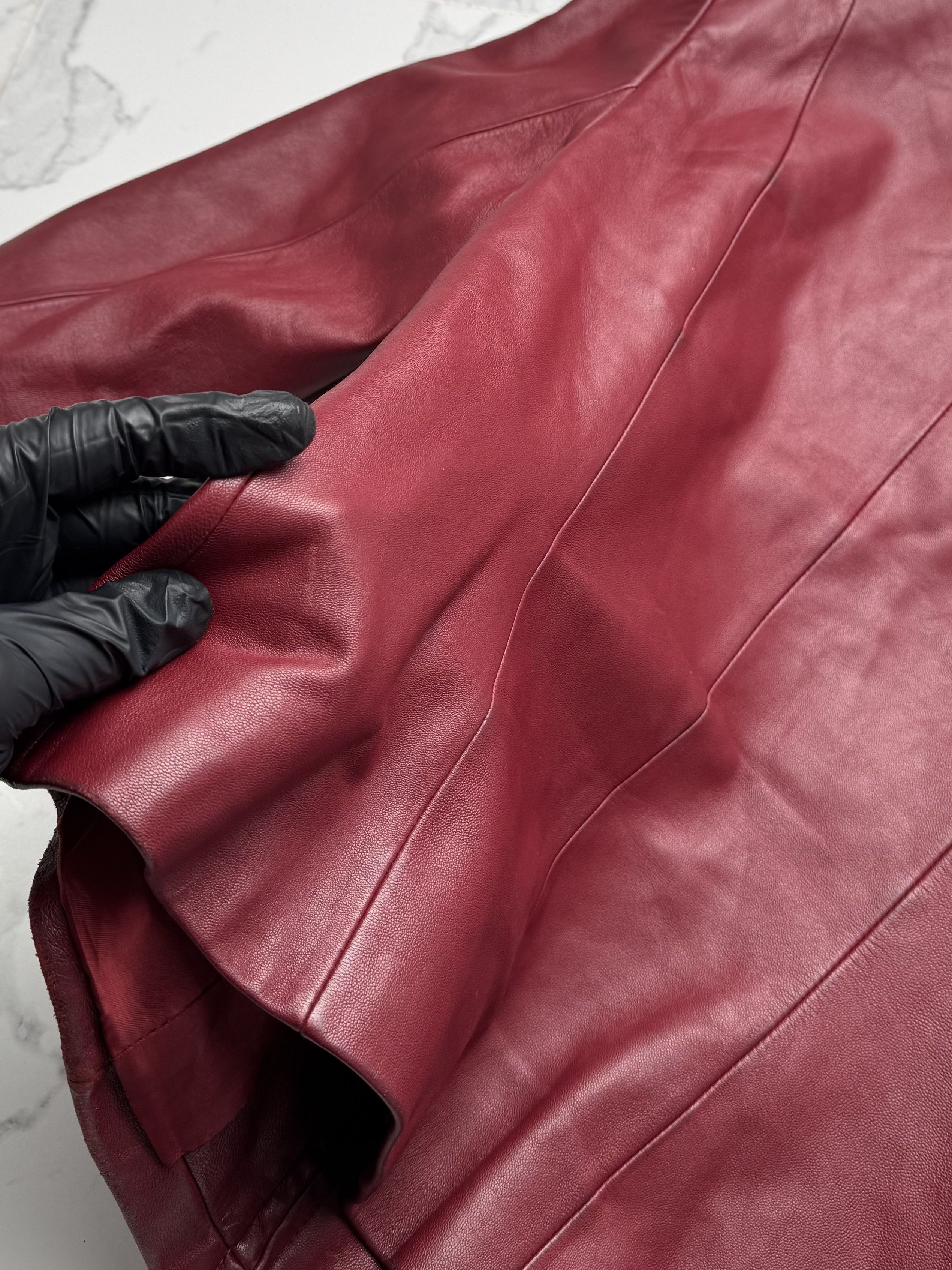 Vintage Y2K Red Leather Jacket Womens Slim Fit Zip Up Biker Style Size S / US 4 / IT 40 - 17 Thumbnail