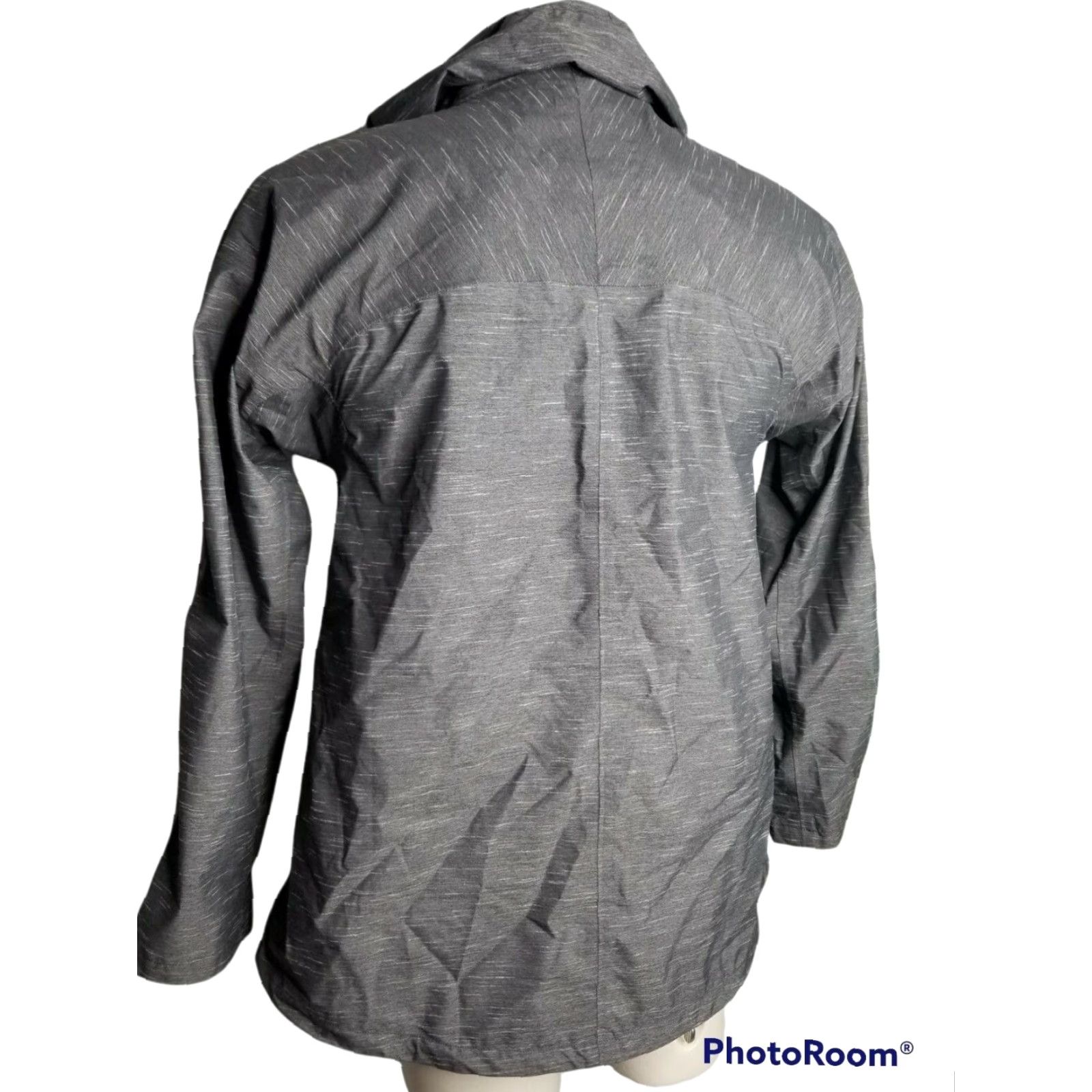 Prana prAna Women's Lightweight Full Zip Hooded Hiking Rain Jacket Small Gray Water Resistant Windproof Size S / US 4 / IT 40 - 2 Thumbnail
