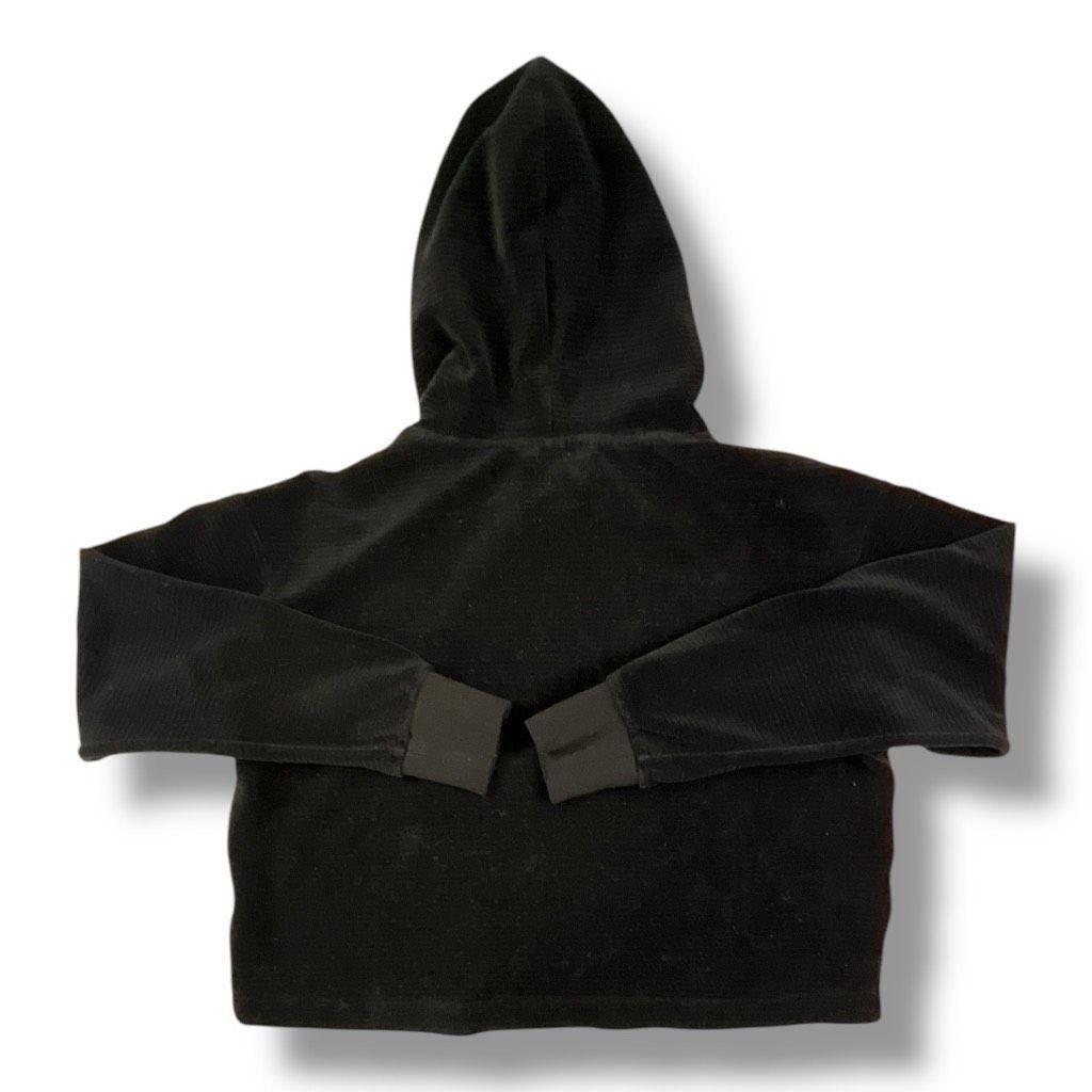 Other Tavi Noir Velour Ribbed Black Semi Cropped Oversized Hoodie Size S / US 4 / IT 40 - 4 Thumbnail