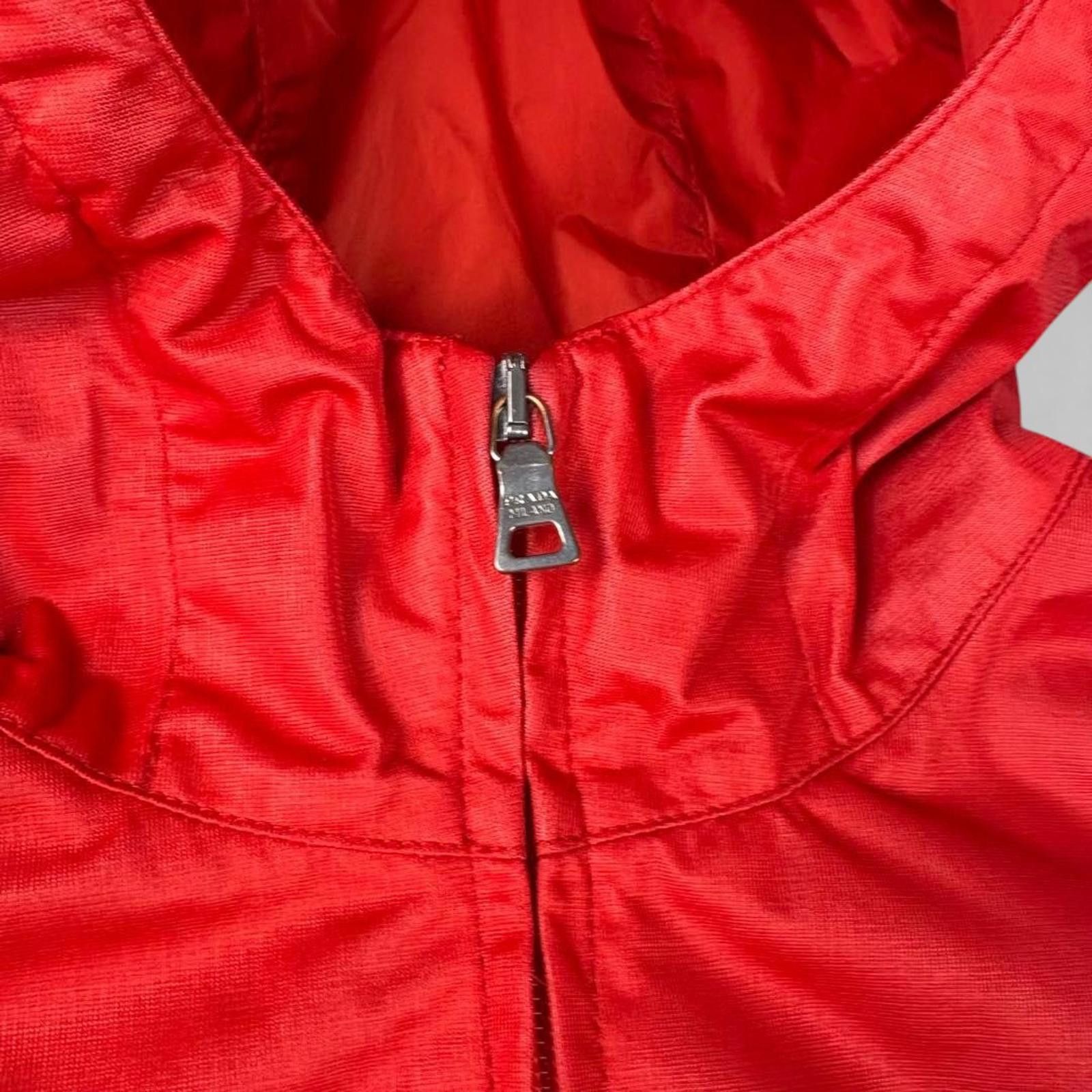 Prada Prada - Men's Red Windbreaker Jacket with Hood Size US L / EU 52-54 / 3 - 8 Thumbnail