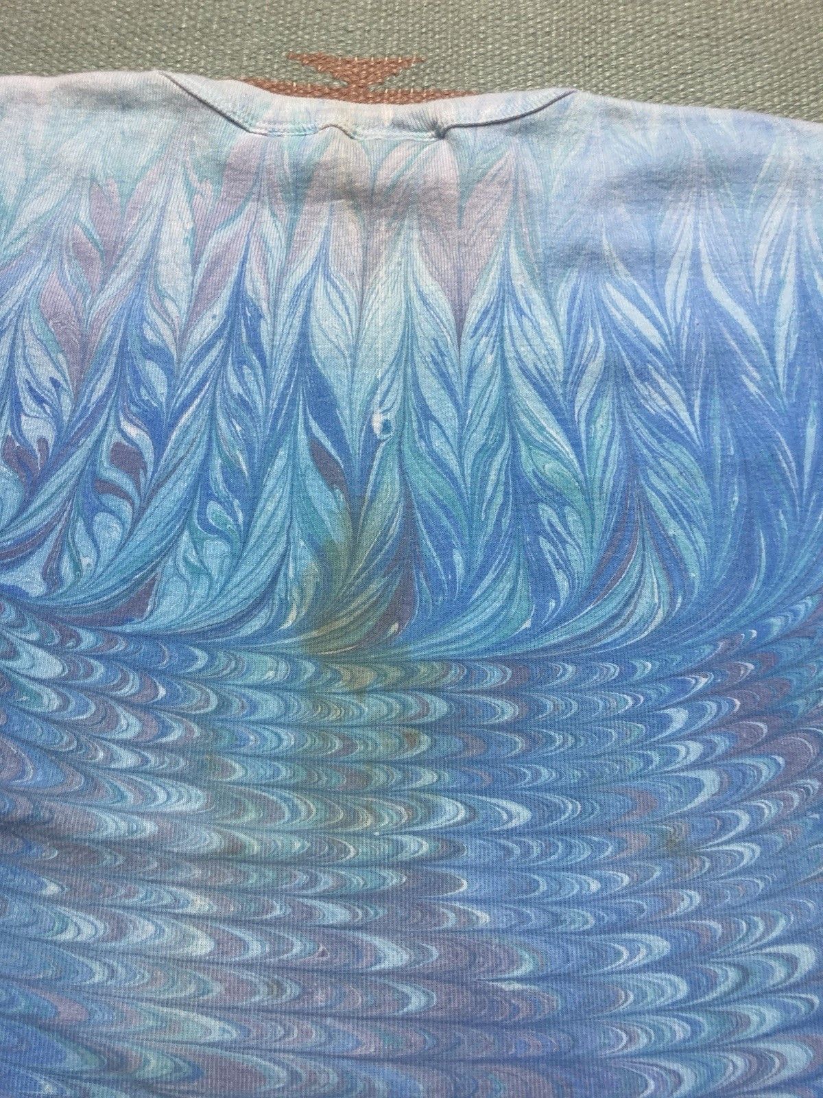 Vintage 90s t shirt peacock marble swirl print psychedelic medium Size US M / EU 48-50 / 2 - 8 Thumbnail