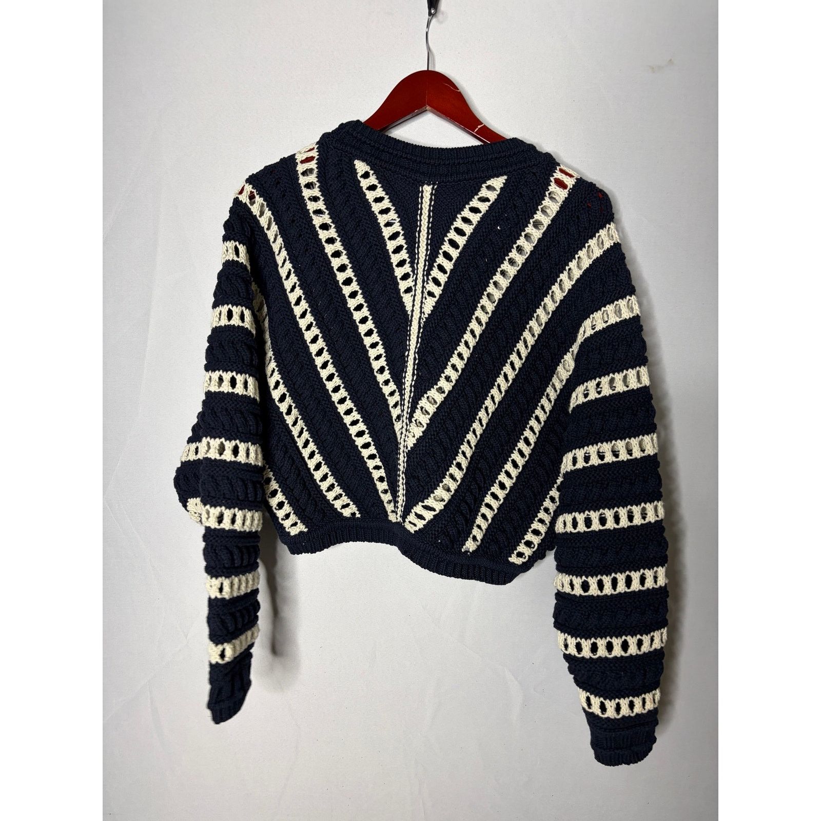 ba&sh Ba&Sh Gardy Crochet Crewneck Pullover Sweater In Marine Size S / US 4 / IT 40 - 6 Thumbnail