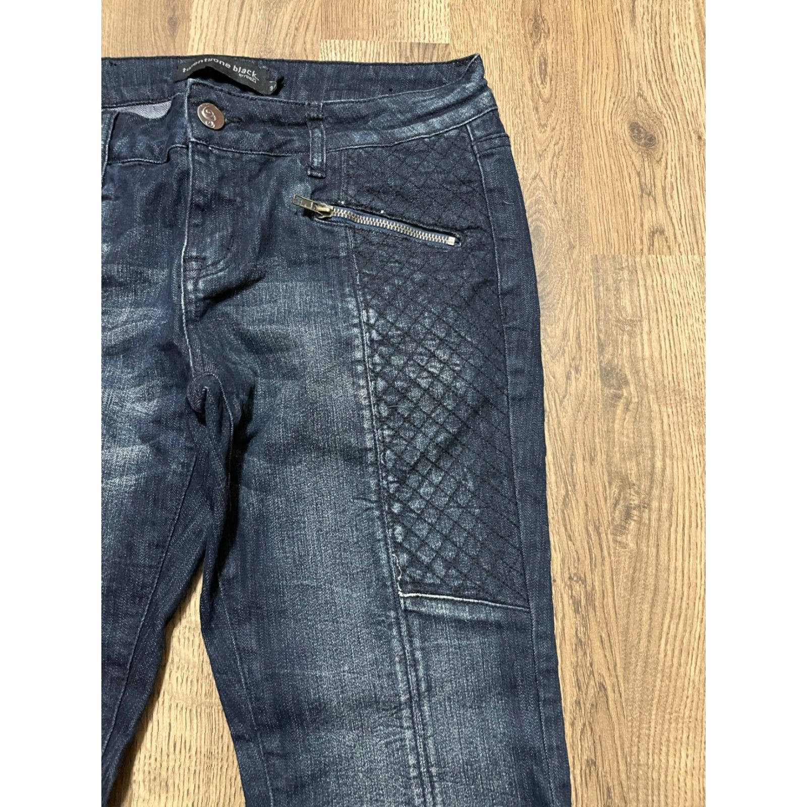 Vintage VINTAGE? (No) rue21 Jeans Womens Size 32 Denim Twentyone Black Straight Zip Pockets Pants Regular Inseam 30in Size 24" / US 00 / IT 34 - 3 Thumbnail
