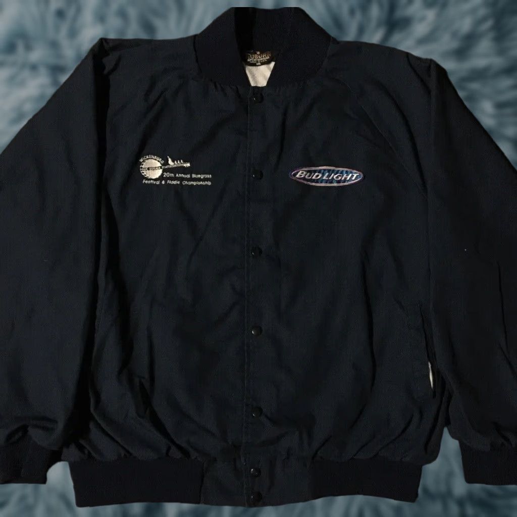 Folk VINTAGE Bud Light Bluegrass Festival Fiddle Championship Jacket 2XL Blue Bomber Jacket Men Embroidered 90s Grunge Folk USA Size US XXL / EU 58 / 5 - 1 Thumbnail