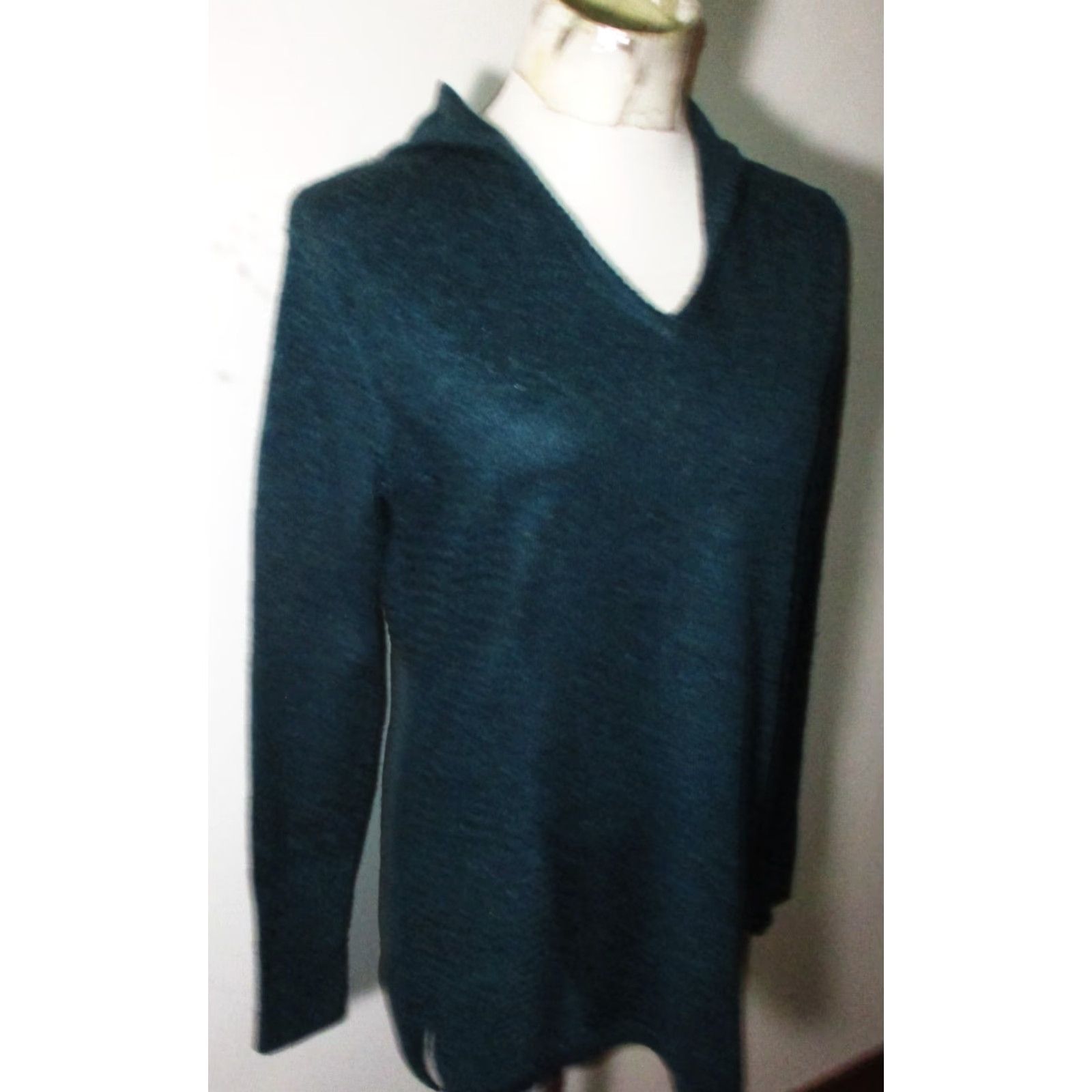 Royal Robbins ROYAL ROBBINS Teal Green Merino Wool Hooded Sweater Women's S Size S / US 4 / IT 40 - 3 Thumbnail
