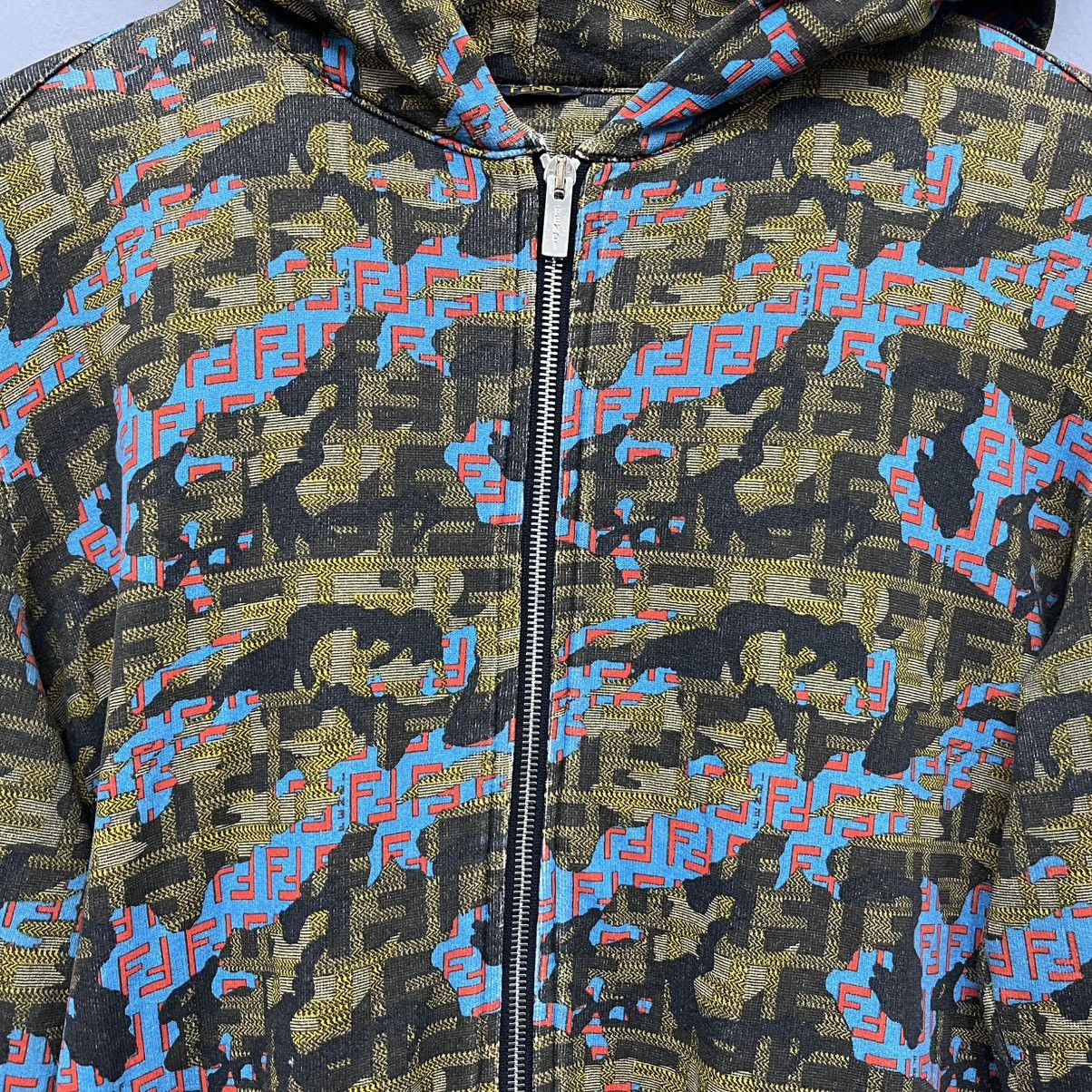 Fendi Fendi Monogram Blue Camouflage Full Zip Hoodie Jacket Size US M / EU 48-50 / 2 - 5 Thumbnail