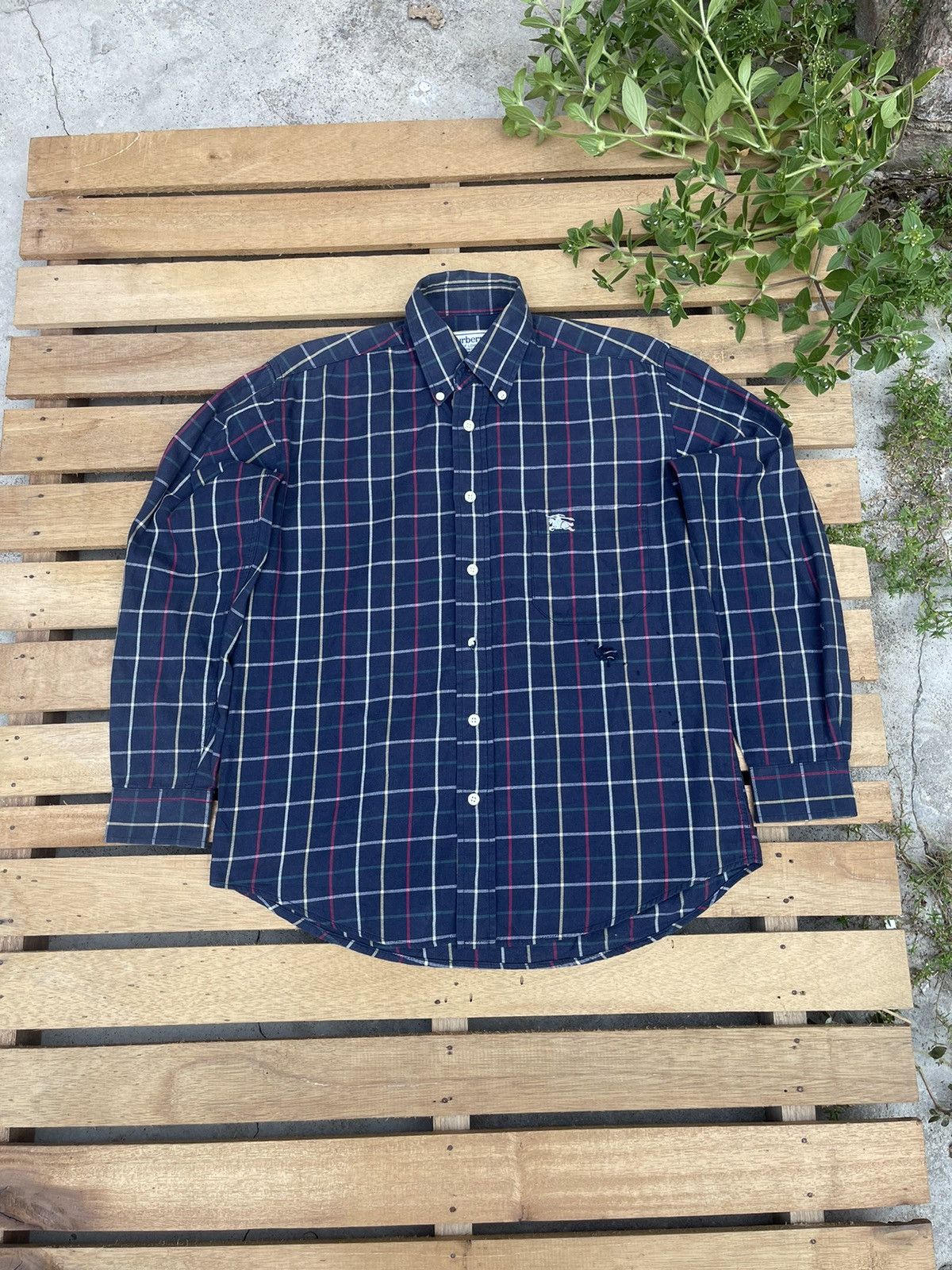 Burberry Vintage Burberrys Navy Plaid Button-Down Shirt Size US S / EU 44-46 / 1 - 1 Thumbnail