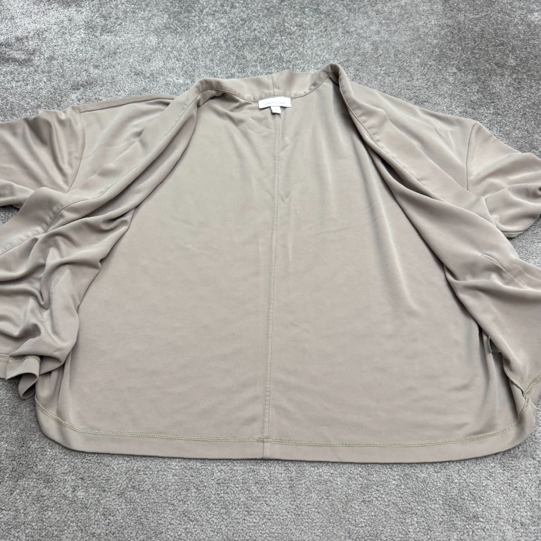 Vintage Pure Jill Cardigan Womens XL Open Front Dolman Short Sleeve Taupe Brown Knit All Seasons Casual Travel Mens? Size XL / US 12-14 / IT 48-50 - 3 Thumbnail