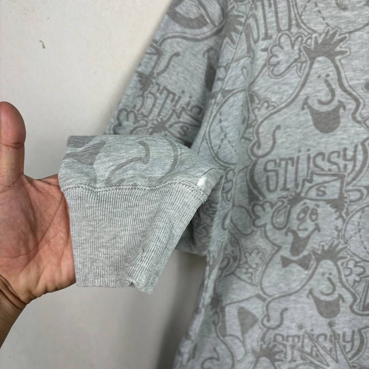 Stussy Vintage Stussy AOP Cartoon Character Sweatshirt Gray L Rare Size US L / EU 52-54 / 3 - 8 Thumbnail