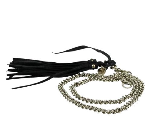 Gucci Women's Chain Tassel Gold / Black Leather Belt (80 / 32) Size ONE SIZE - 1 Thumbnail