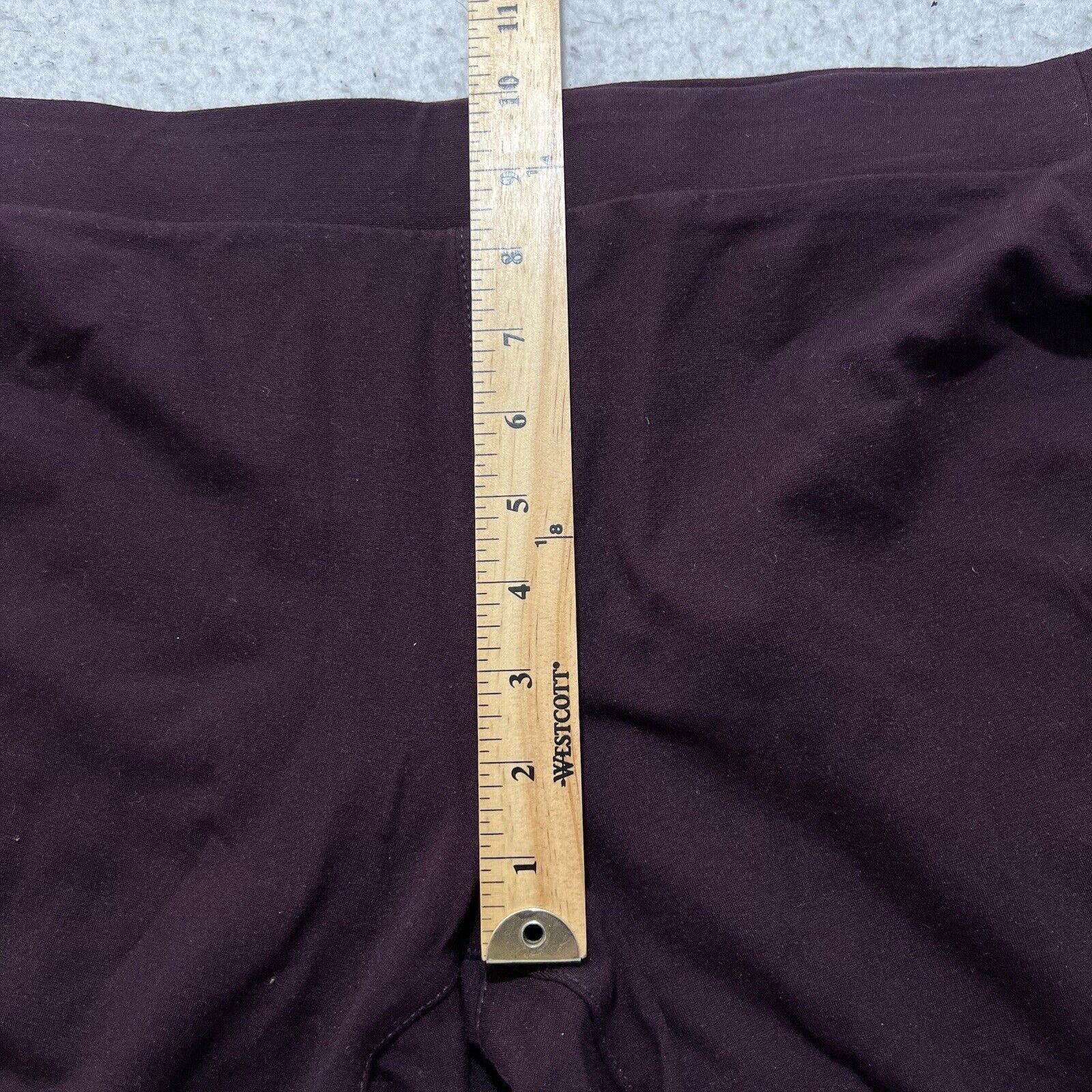 Ambrosi Studio a.n.a Large Pull On Flat Front Legging Capri Pants Burgundy Size 34" / US 12 / IT 48 - 10 Thumbnail