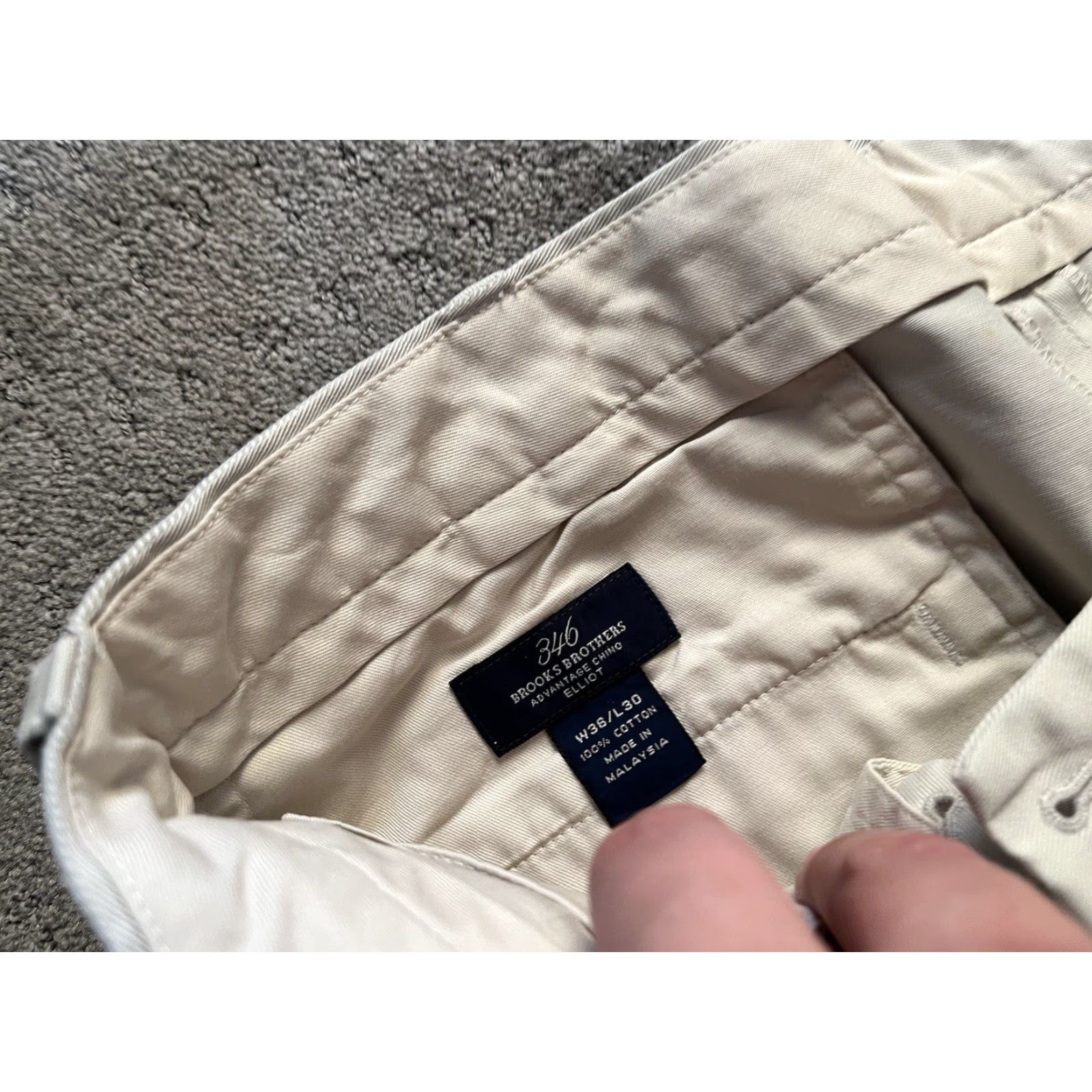 Brooks Brothers Brooks Brothers Advantage Chino Elliott Pants Beige Cotton Mens Size 36x30 Size US 36 / EU 52 - 5 Thumbnail