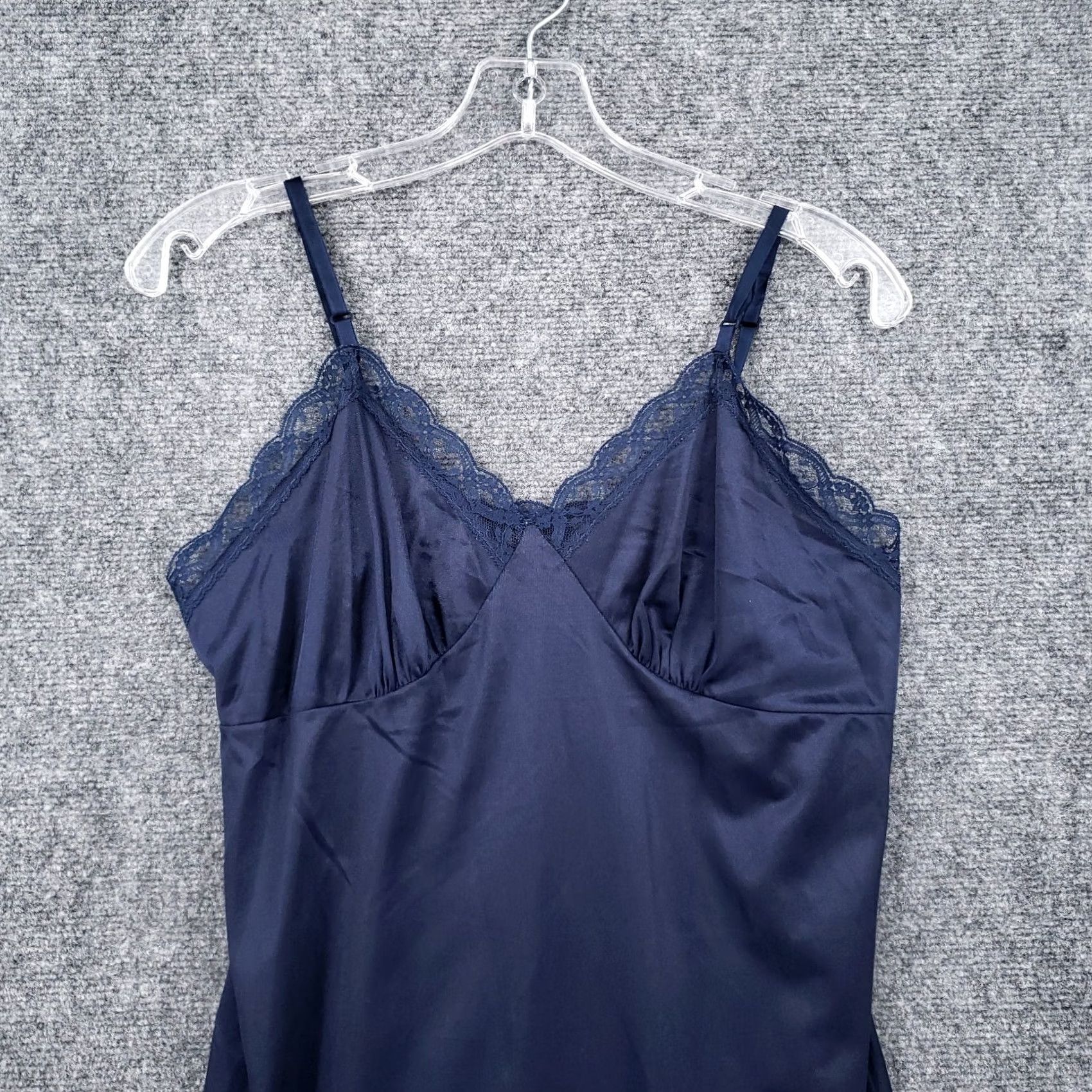 Vintage VINTAGE Deena Dress Women M Blue Mini Slip Satin V-Neck A-Line Dress Size M / US 6-8 / IT 42-44 - 3 Thumbnail