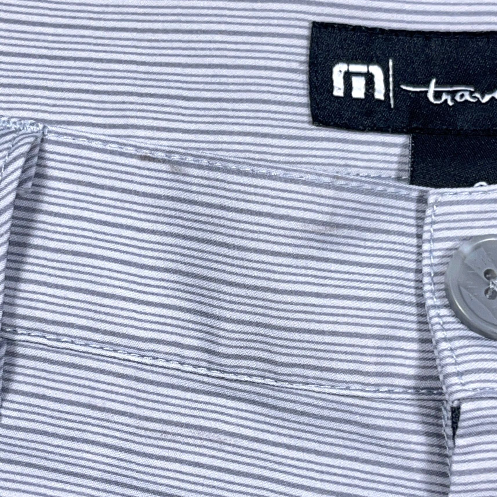 TravisMathew Travis Mathew Golf Shorts Men 36 Gray Striped Chino Performance Wicking Adult Stock Size US 36 / EU 52 - 7 Thumbnail