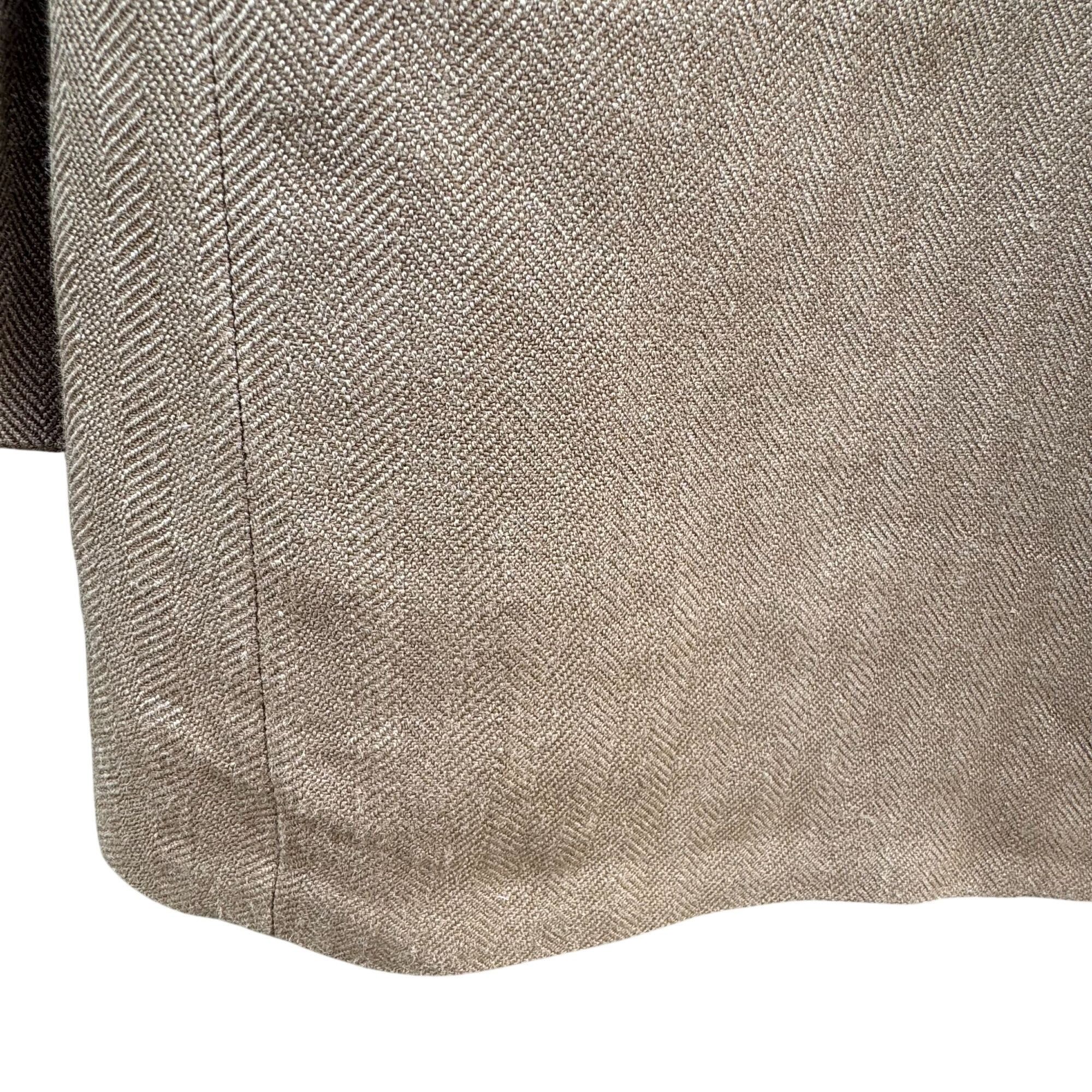 Chaps Chaps Ralph Lauren Vintage Mens Tan Herringbone Blazer Silk Size 42R - 9 Thumbnail