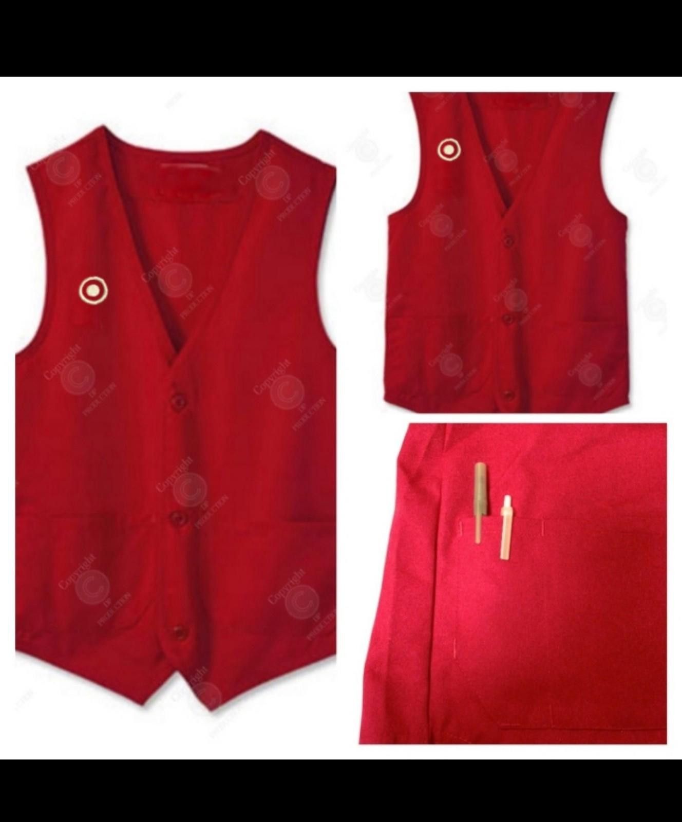 Other Red Vest BUTTON , Red employee vest, red vest Size US XL / EU 56 / 4 - 2 Thumbnail