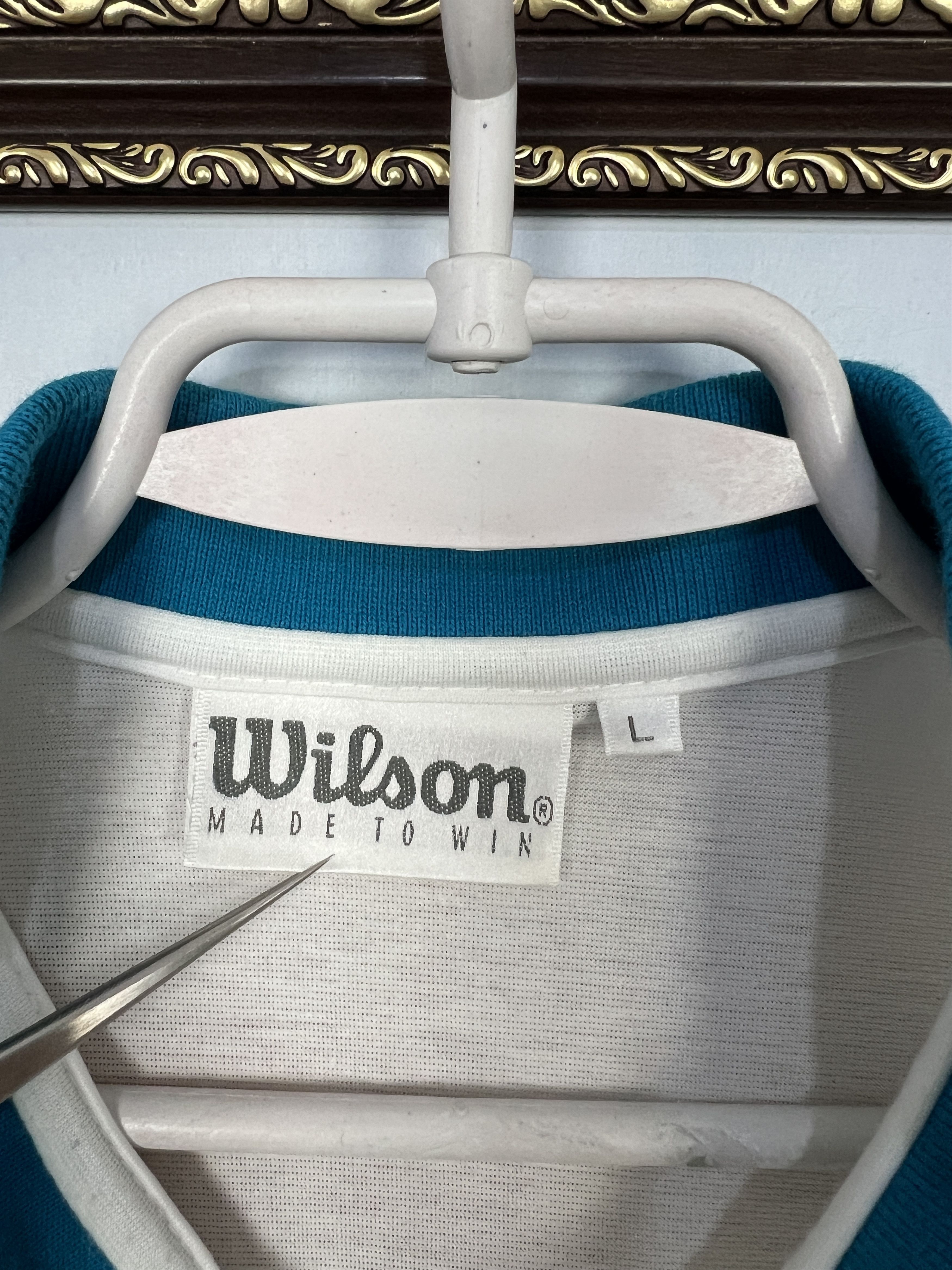 Wilson Vintage 90's Wilson Tennis White Polo Mens Shirt Sport Size US L / EU 52-54 / 3 - 6 Thumbnail