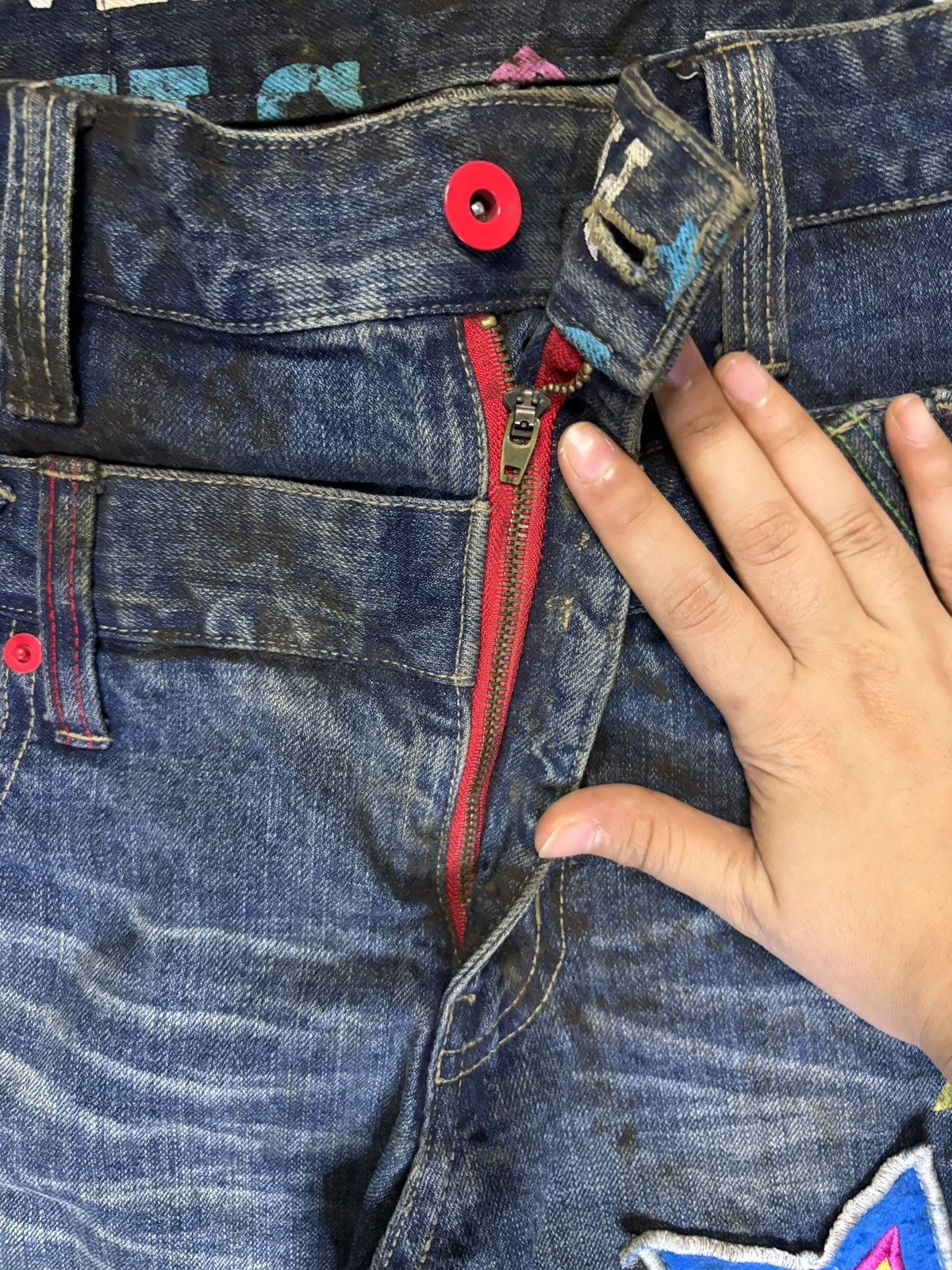 Japanese Brand Vintage Japanese Brand Double Waist Mud Wash Jean Shorts Size US 32 / EU 48 - 3 Thumbnail