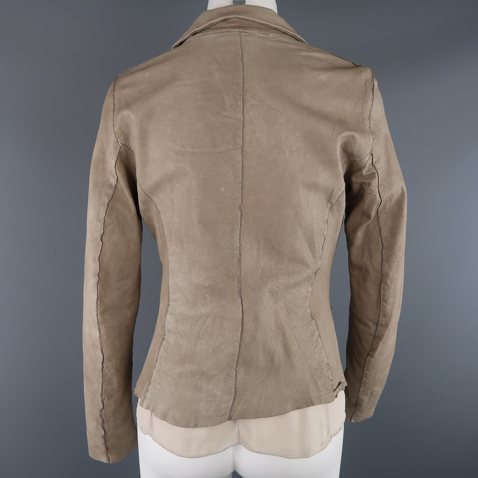 Other TRANSIT PAR-SUCK Size M Dyed Leather Notch Lapel Jacket Size US M / EU 48-50 / 2 - 7 Thumbnail