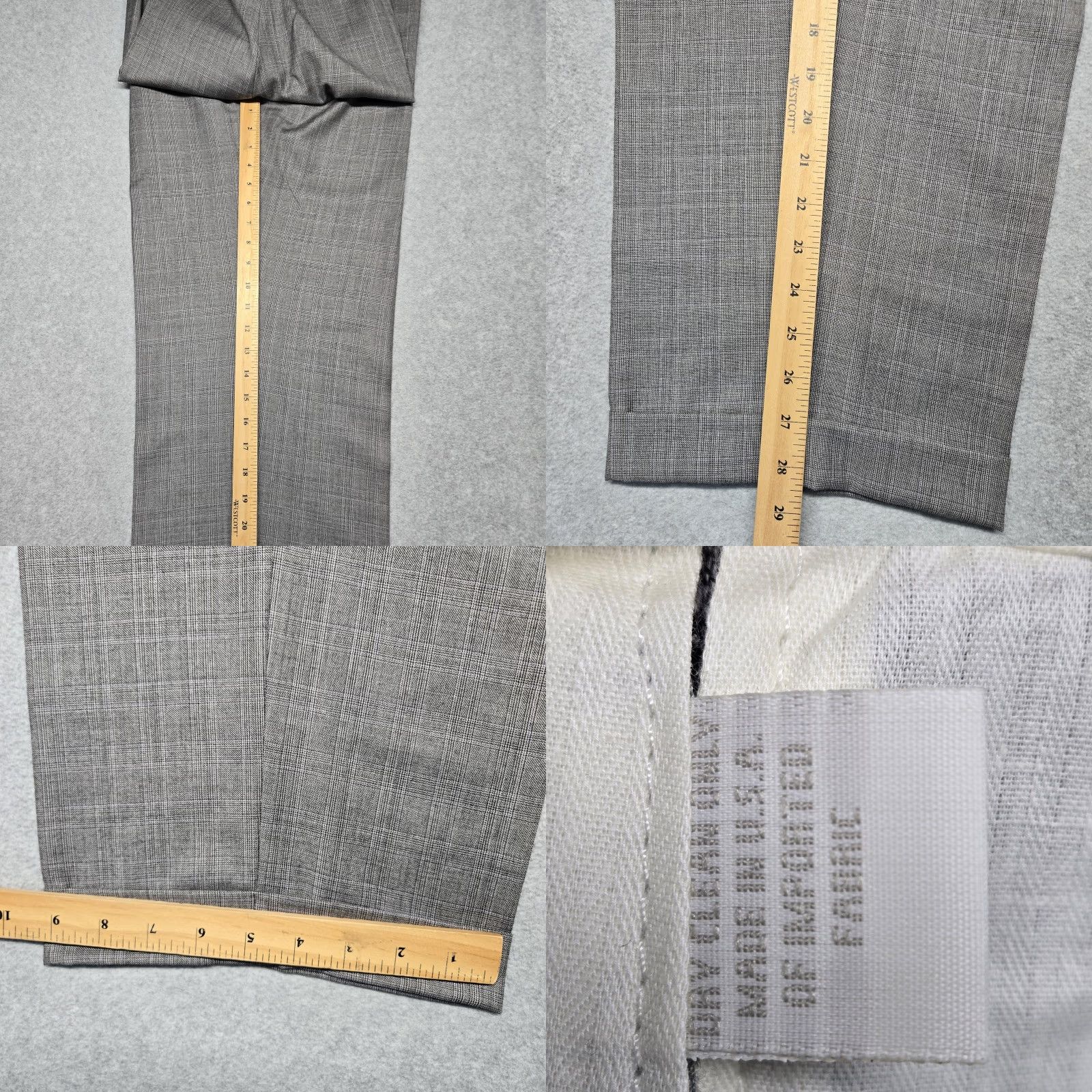Cremieux Daniel Cremieux Pants Mens 36 Gray Plaid Pleated Dress Trousers Made USA Size US 36 / EU 52 - 8 Thumbnail