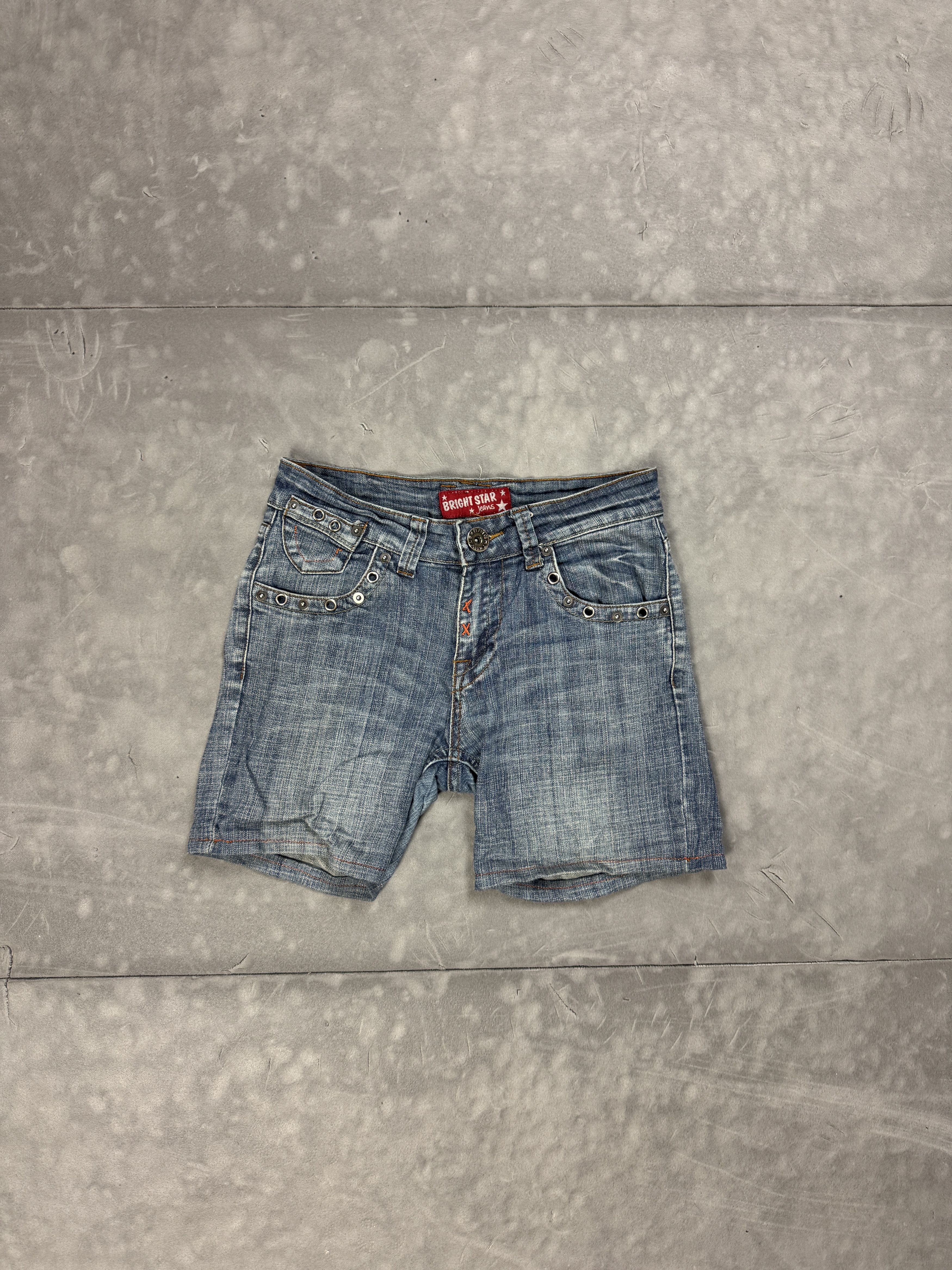Vintage Vintage y2k denim shorts washed silver parts retro jeans Size 26" / US 2 / IT 38 - 1 Thumbnail
