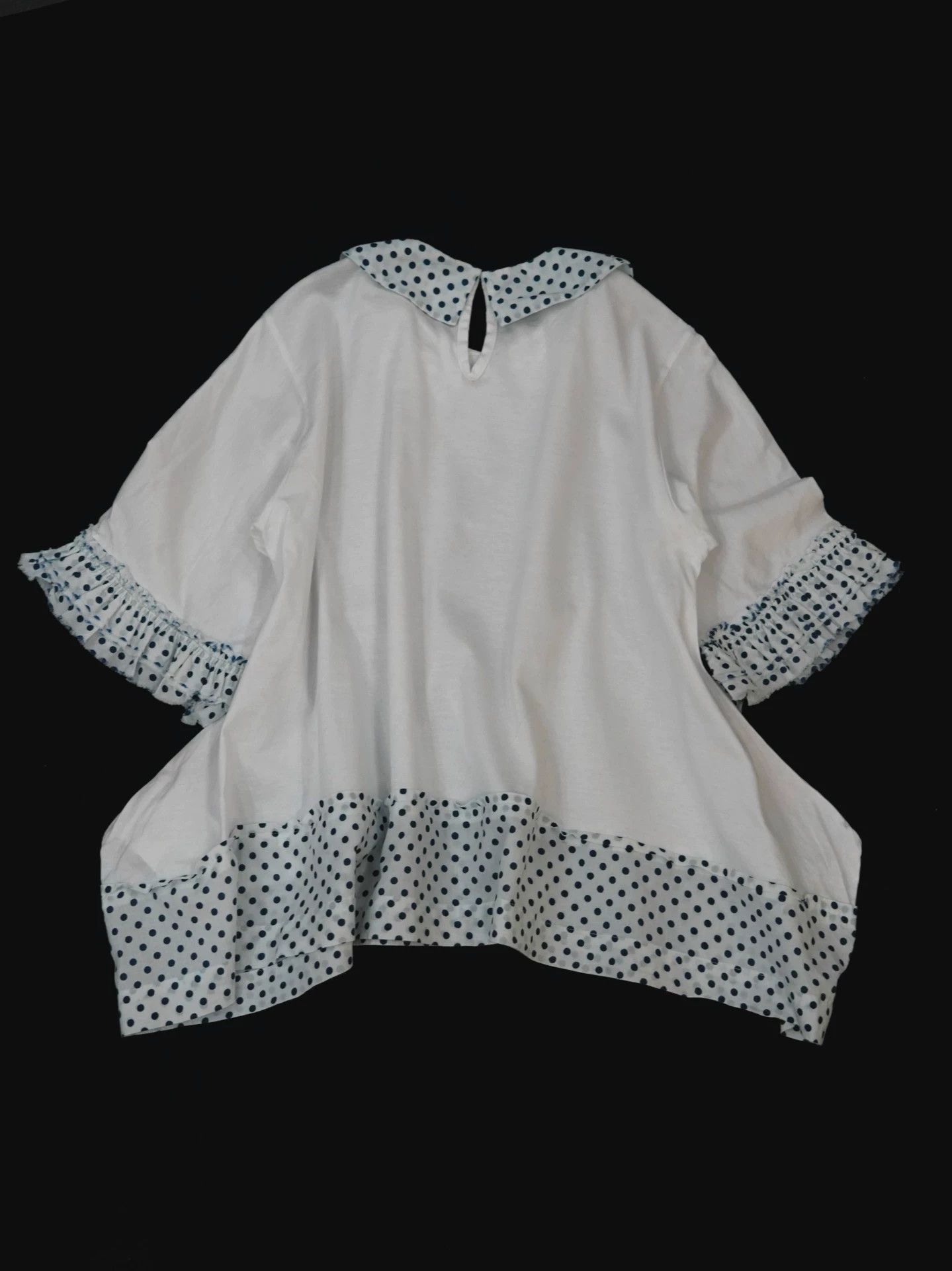 Comme des Garcons Comme des Garçons Navy Polka Dot Voluminous Top S Size S / US 4 / IT 40 - 5 Thumbnail