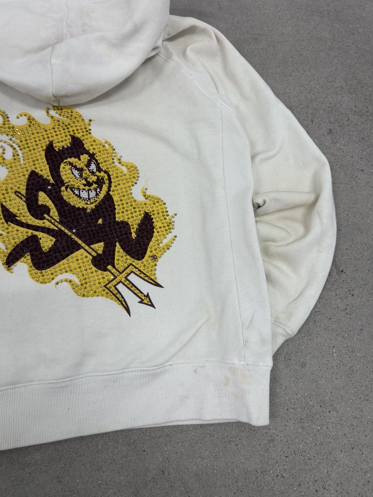 Vintage Collegiate Grunge ASU Bedazzled Zip Up Size L / US 10 / IT 46 - 4 Thumbnail