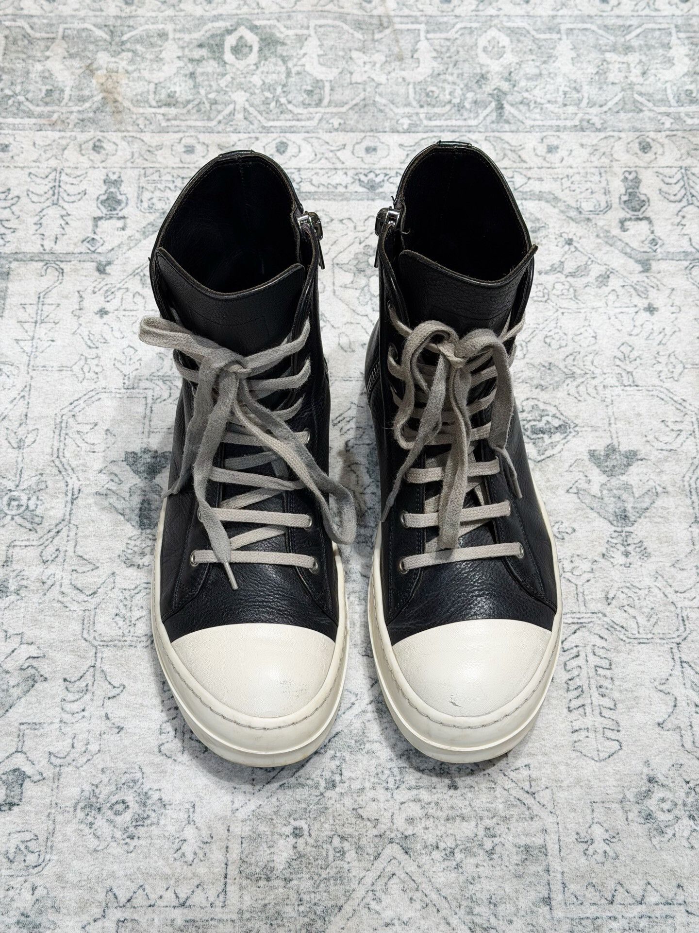 Rick Owens High-Top Leather Sneakers