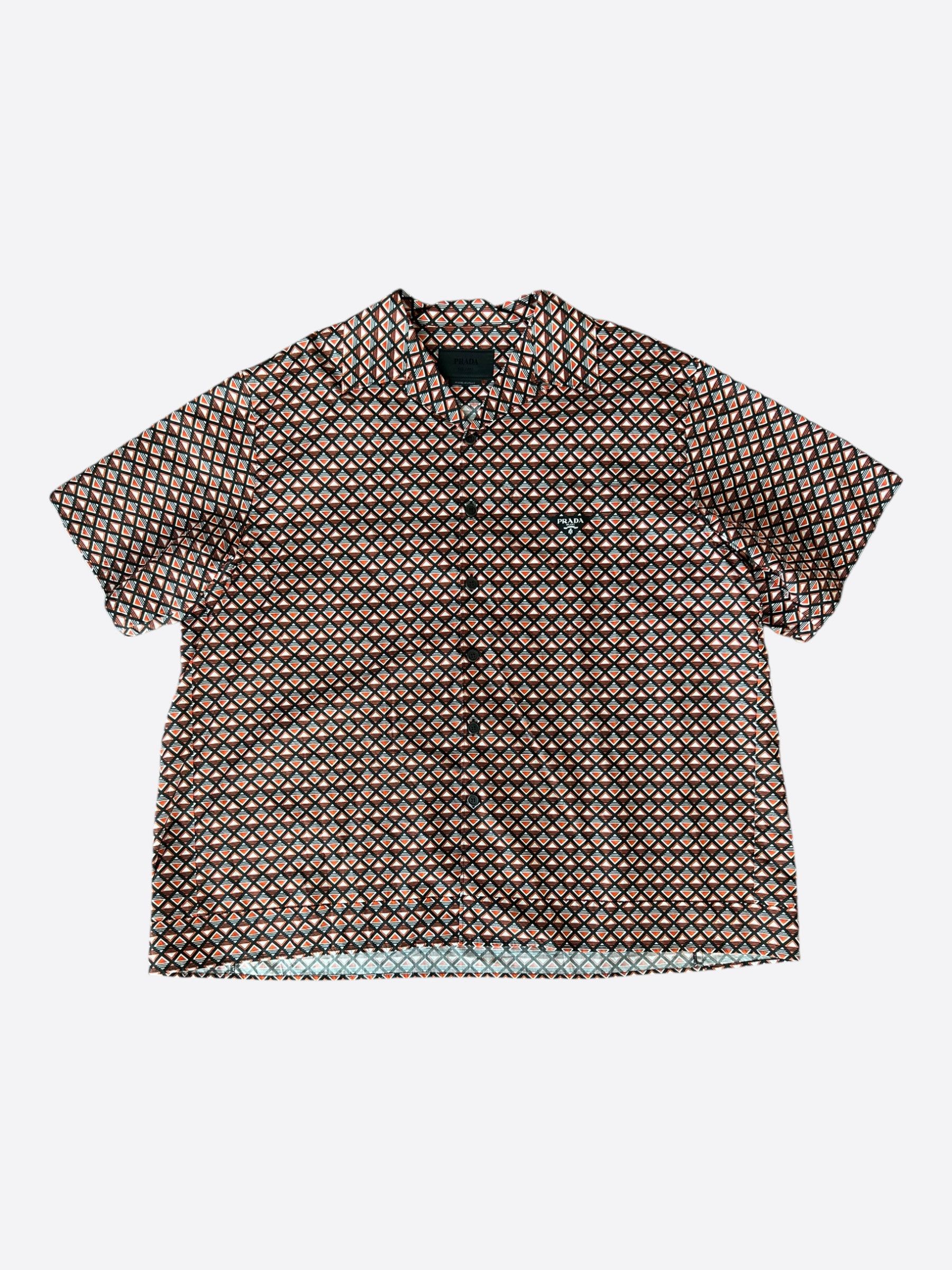 Prada Prada Multicolor Allover Logo Button Up Shirt Size US XXL / EU 58 / 5 - 1 Thumbnail