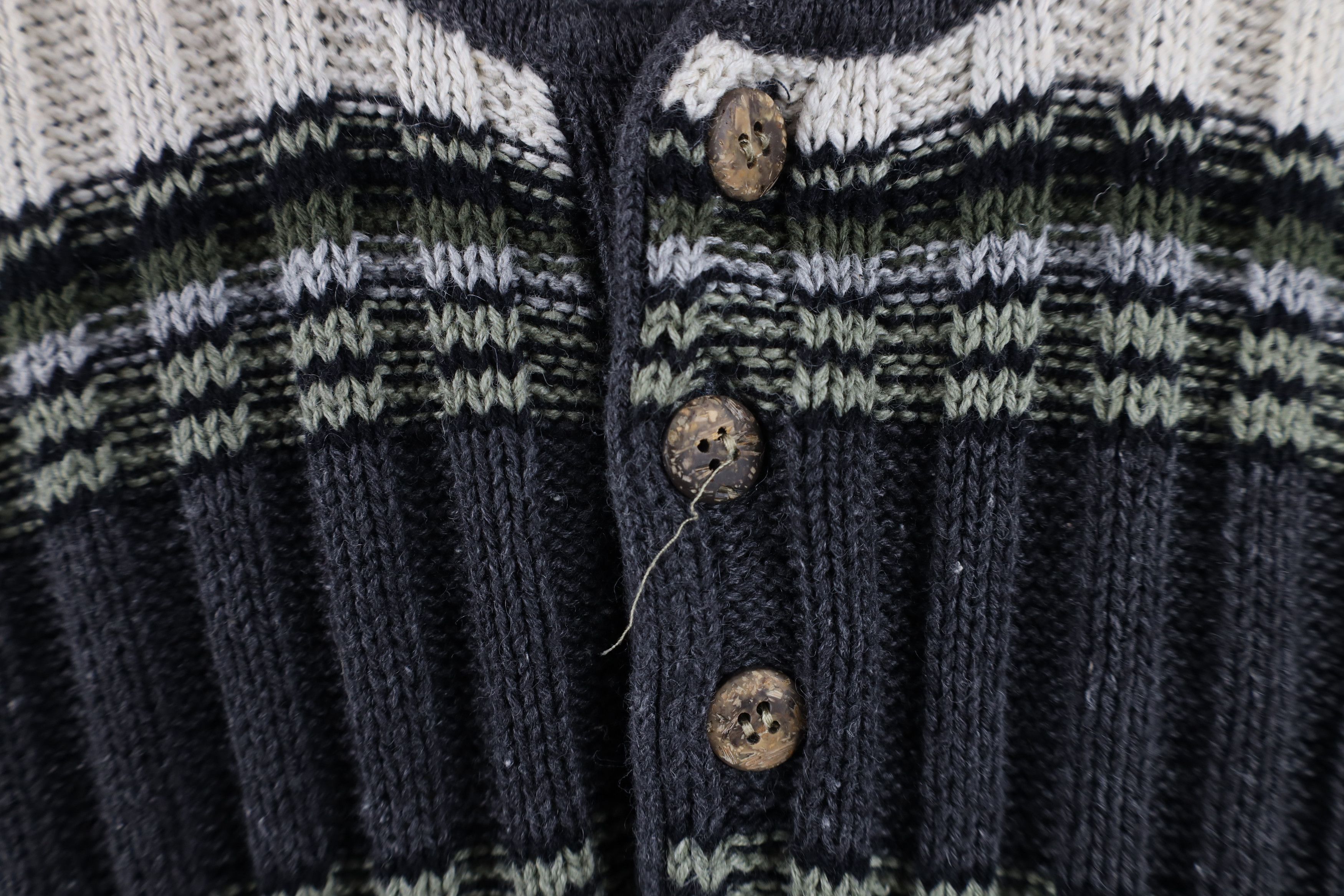 Vintage Vintage 90s Streetwear Chunky Ribbed Knit Henley Sweater Size US XL / EU 56 / 4 - 4 Thumbnail
