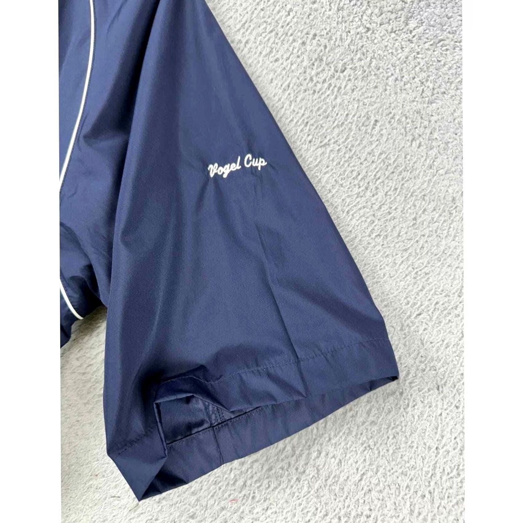 Footjoy FootJoy FJ Jacket Mens Large Navy Golf V-Neck Windbreaker Short Sleeve Pockets Size US 33 - 6 Thumbnail