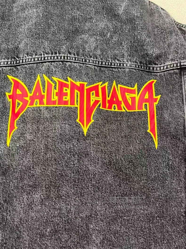 Balenciaga Balenciaga Logo Print Lapel Single Button Long Sleeve Deni Size US XL / EU 56 / 4 - 3 Thumbnail