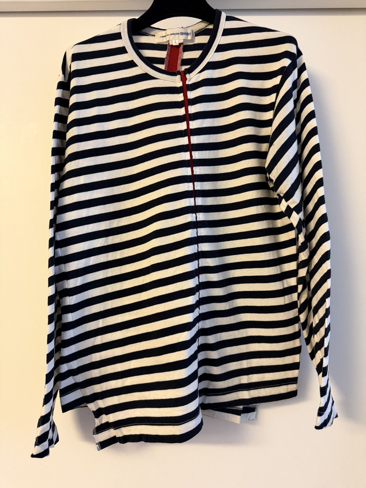 Comme des Garcons SHIRT COMME DES GARÇONS SHIRT MAN Asymmetrical Stripe T-Shirt Size US L / EU 52-54 / 3 - 1 Thumbnail